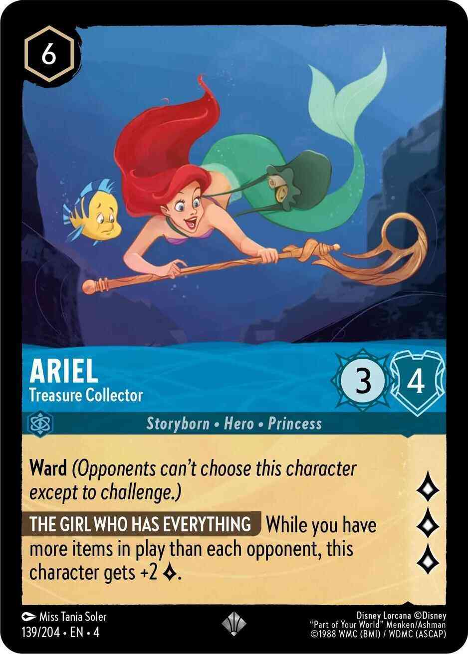 Lorcana Ariel - Treasure Collector - 139/204 [Ursula's Return] [Non-Foil]