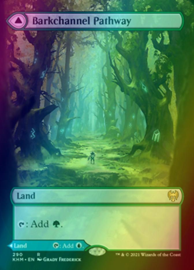 Barkchannel pathway tidechannel – Magic Barkchannel Pathway // Tidechannel Pathway [290] [Borderless] [Kaldheim] [Foil]