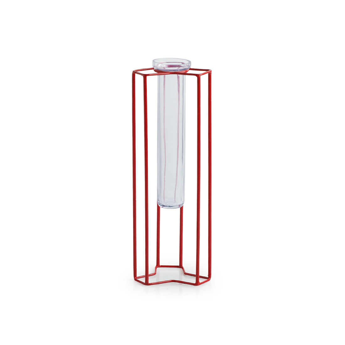 EXCLUSIVELANE 'Modern Glass Garden' Test Tube Table Planter/Vase (10 Inch, Red) - view 2