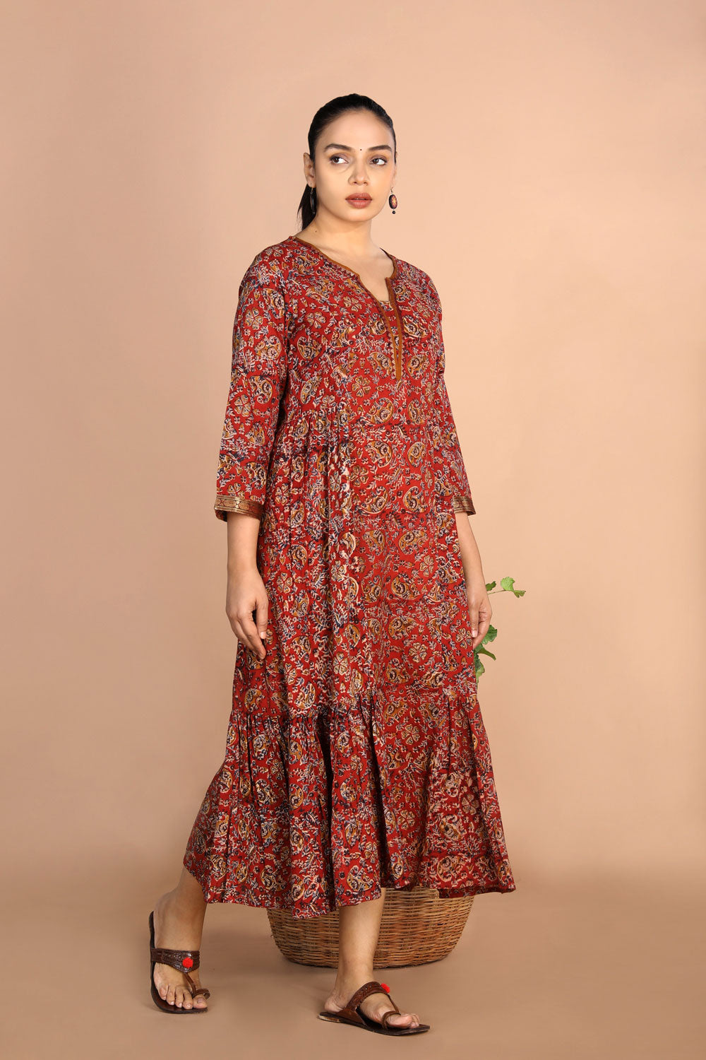 Kalanjali Ethnics Kalamkari Handblock printed Dress - view 3