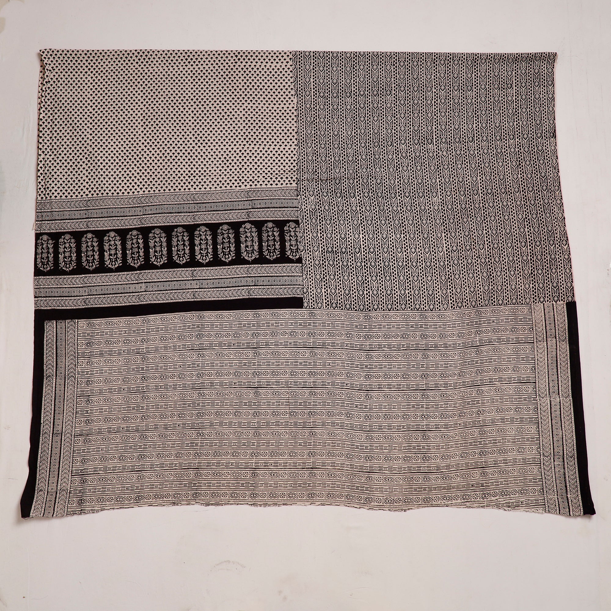 BAGH PRINTS BY MOHAMMED BILAL KHATRI Black - Natural Dyed Cotton Bagh Print Kurta Material (2.2 m) 10