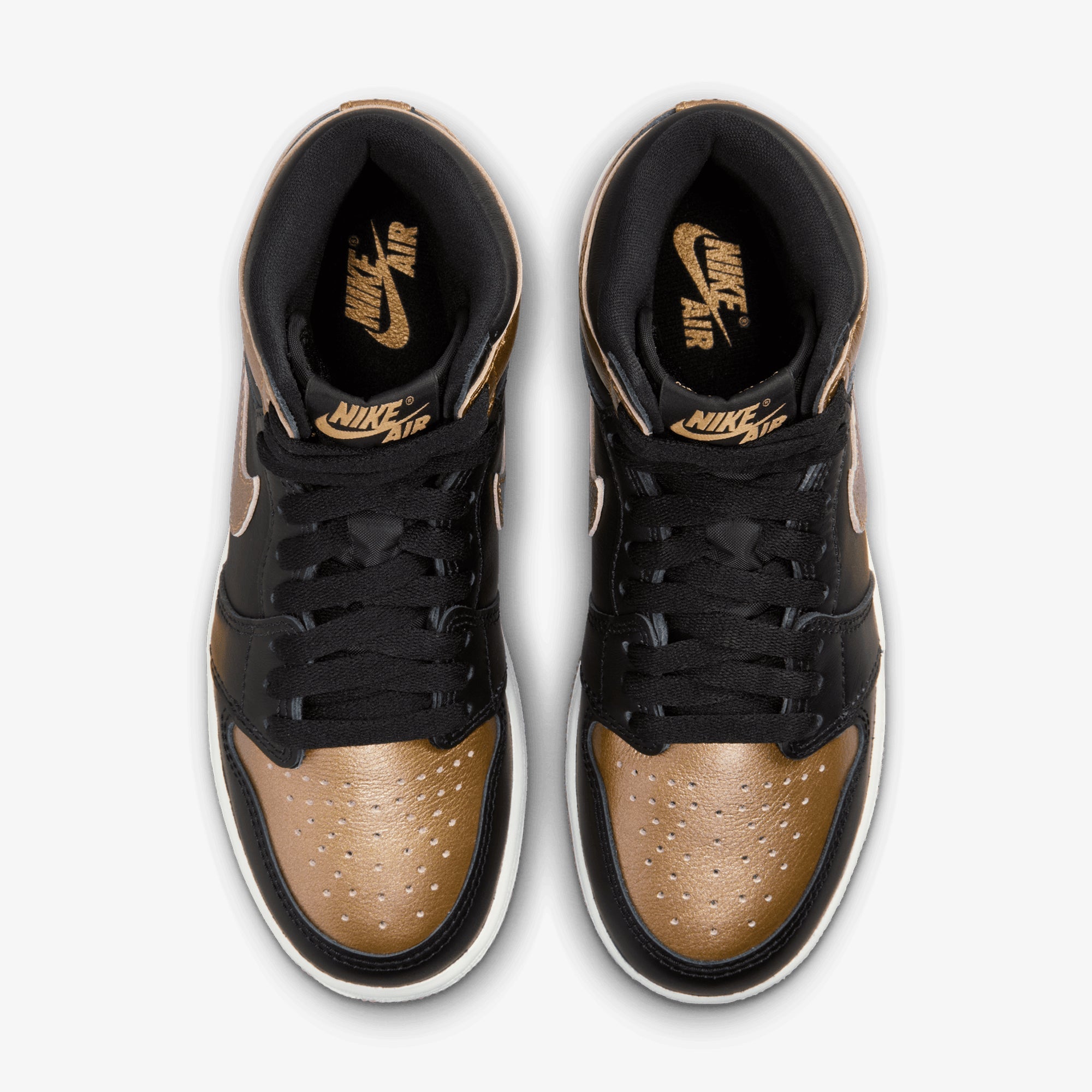 Jordan | Air Jordan 1 High Og (gs) { Black/metallic Gold-sail - view 2