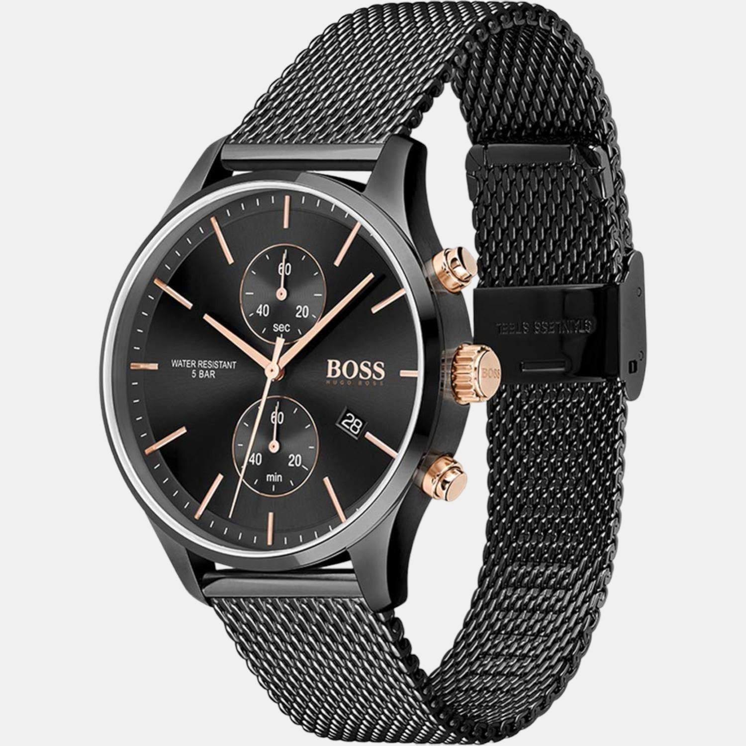 Boss Associate Men Quartz Black Dial Chronograph Stainless Steel Watch 1513811 - view 2