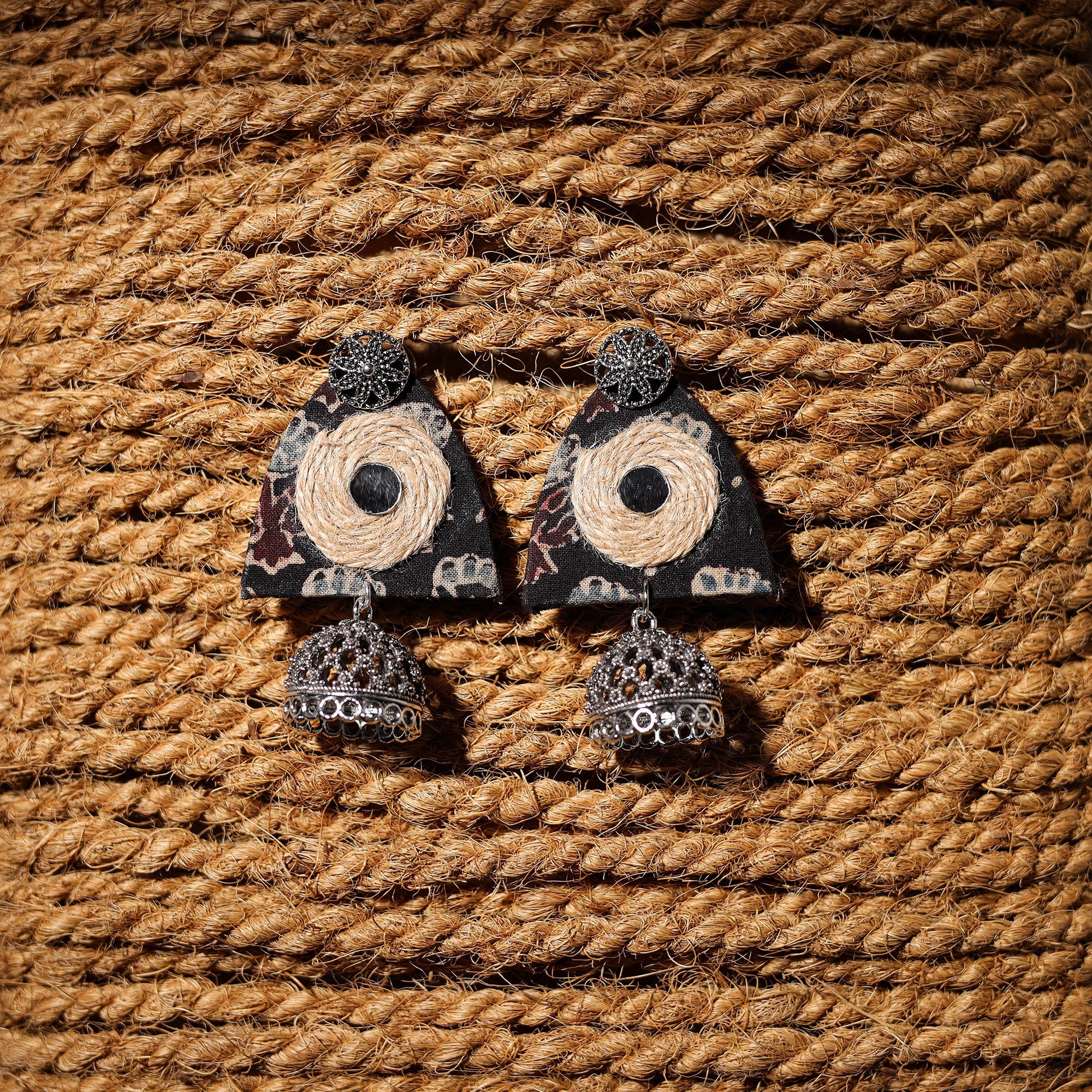 JALPARI Anam Handcrafted GS Fabart Jhumki Earrings