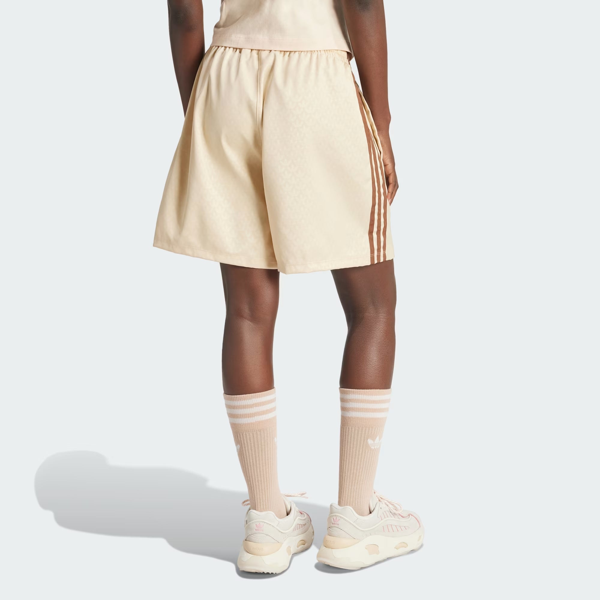 Adidas Originals | FASHION MONOGRAM SATIN SHORTS { CRYSTAL SAND - view 2