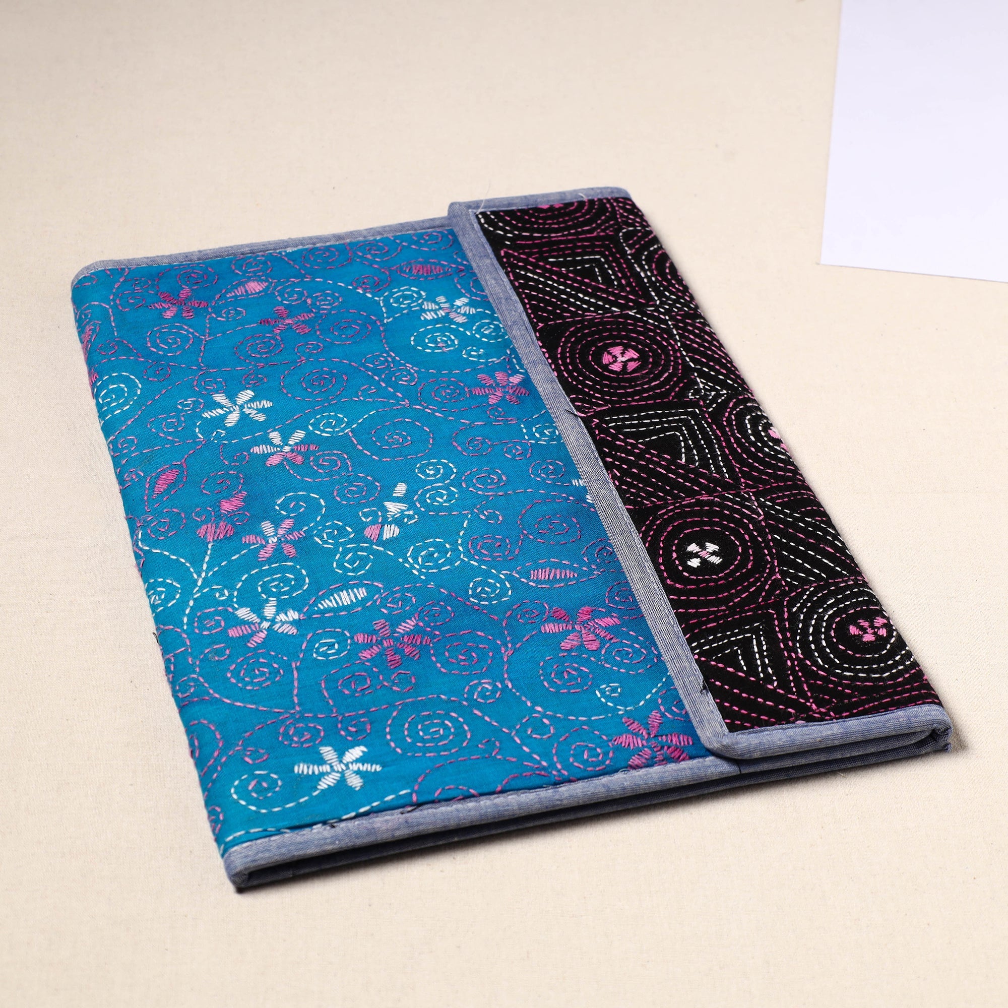 ASALKAAR Bengal Kantha Handcrafted File Folder 55 - view 2