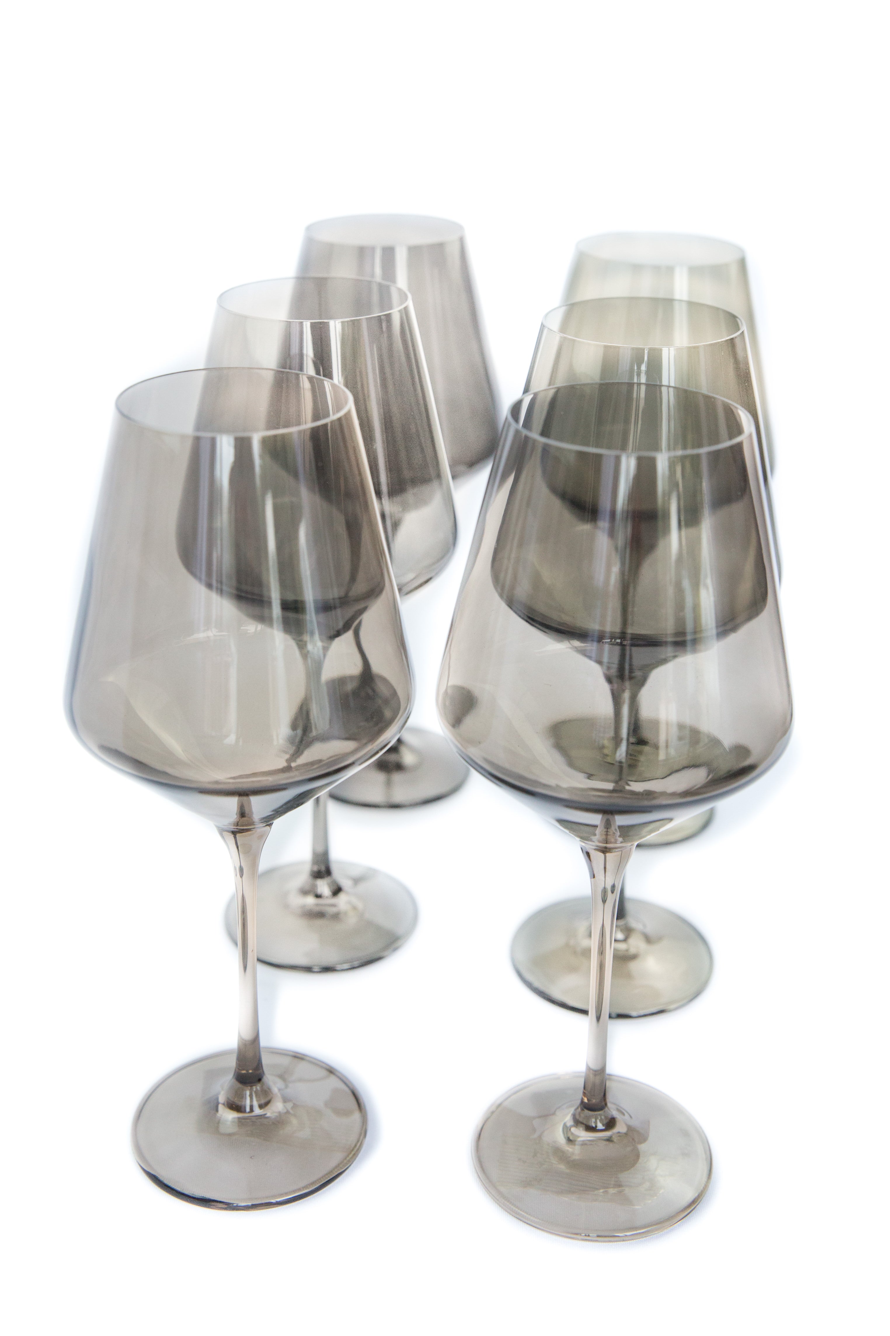 Estelle Colored Glass Estelle Colored Wine Stemware - Set of 6 {Gray Smoke} - view 8