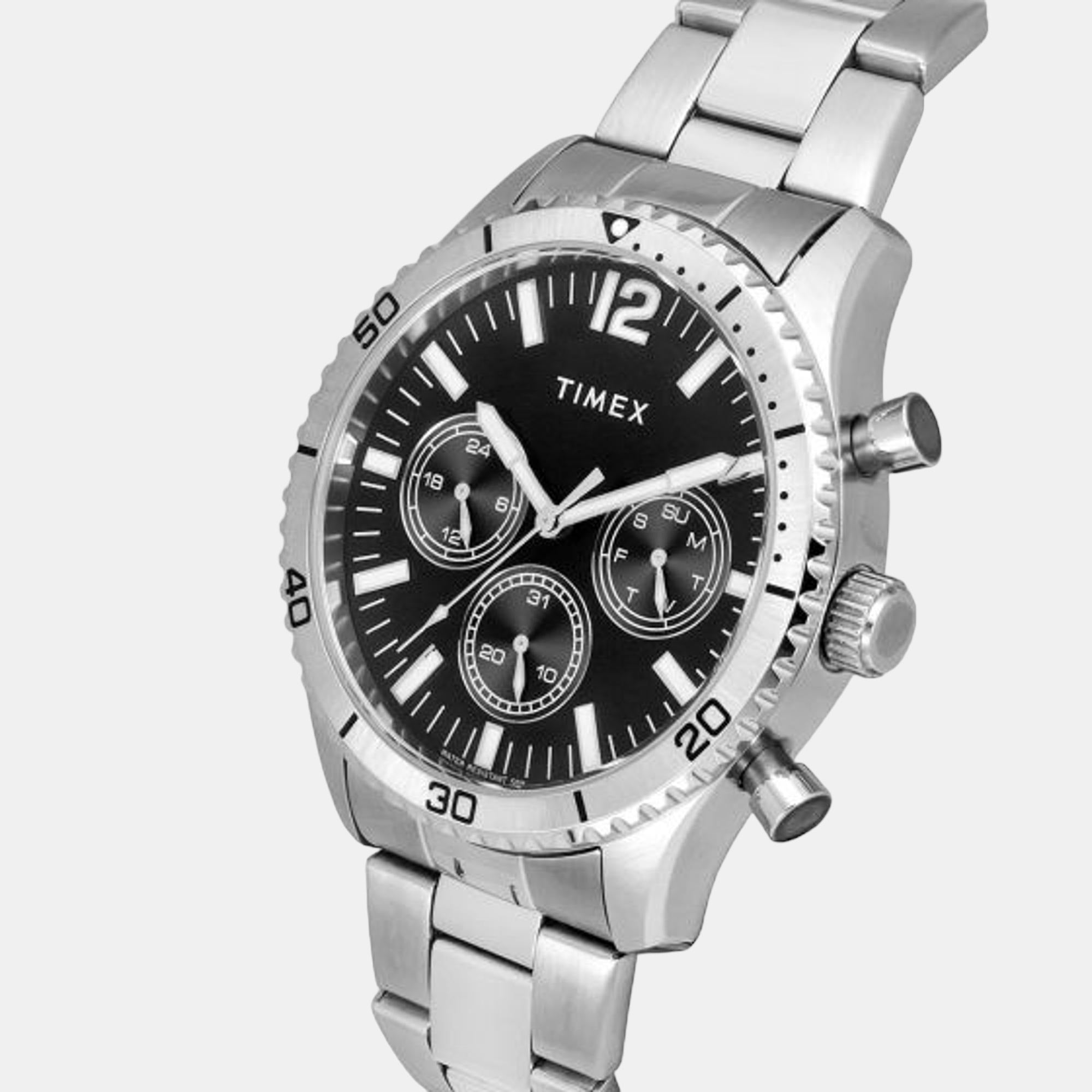 Timex E Class Men Quartz Black Dial Chronograph Stainless Steel Watch TWEG22200 - view 4