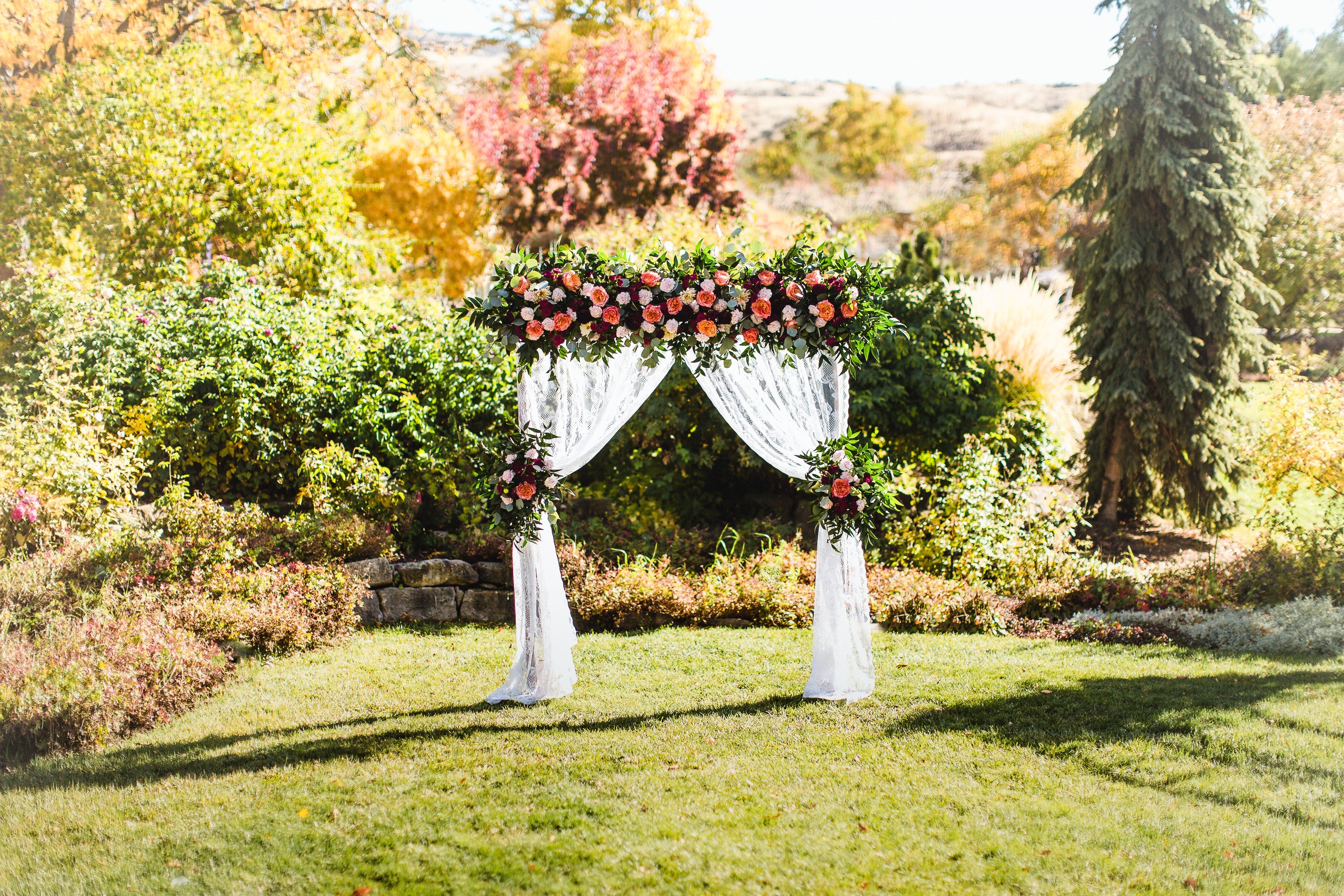fiftyflowers.com DIY Floral Garden Arch with Wedding Chicks