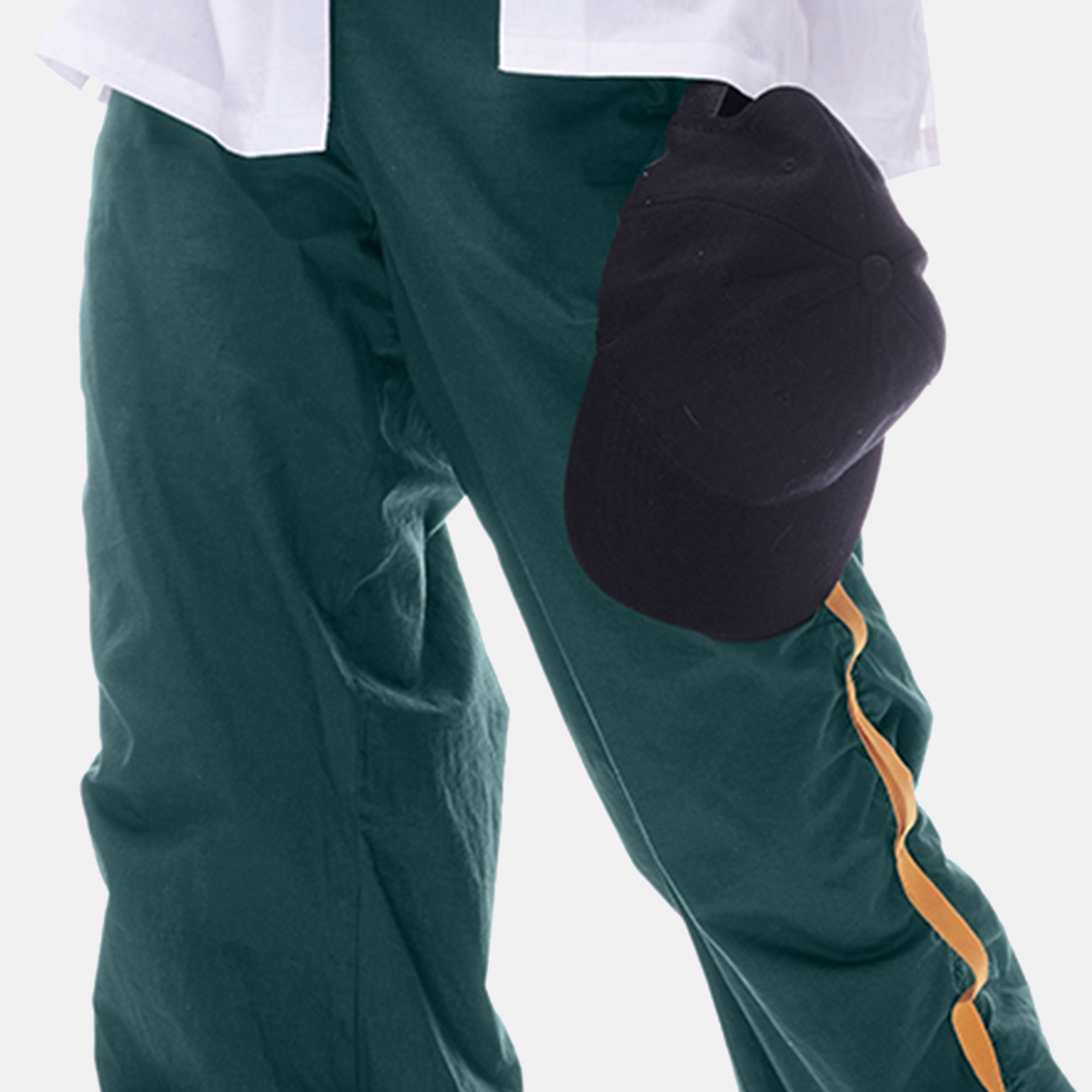 Baddie Green Taped Parachute Pants