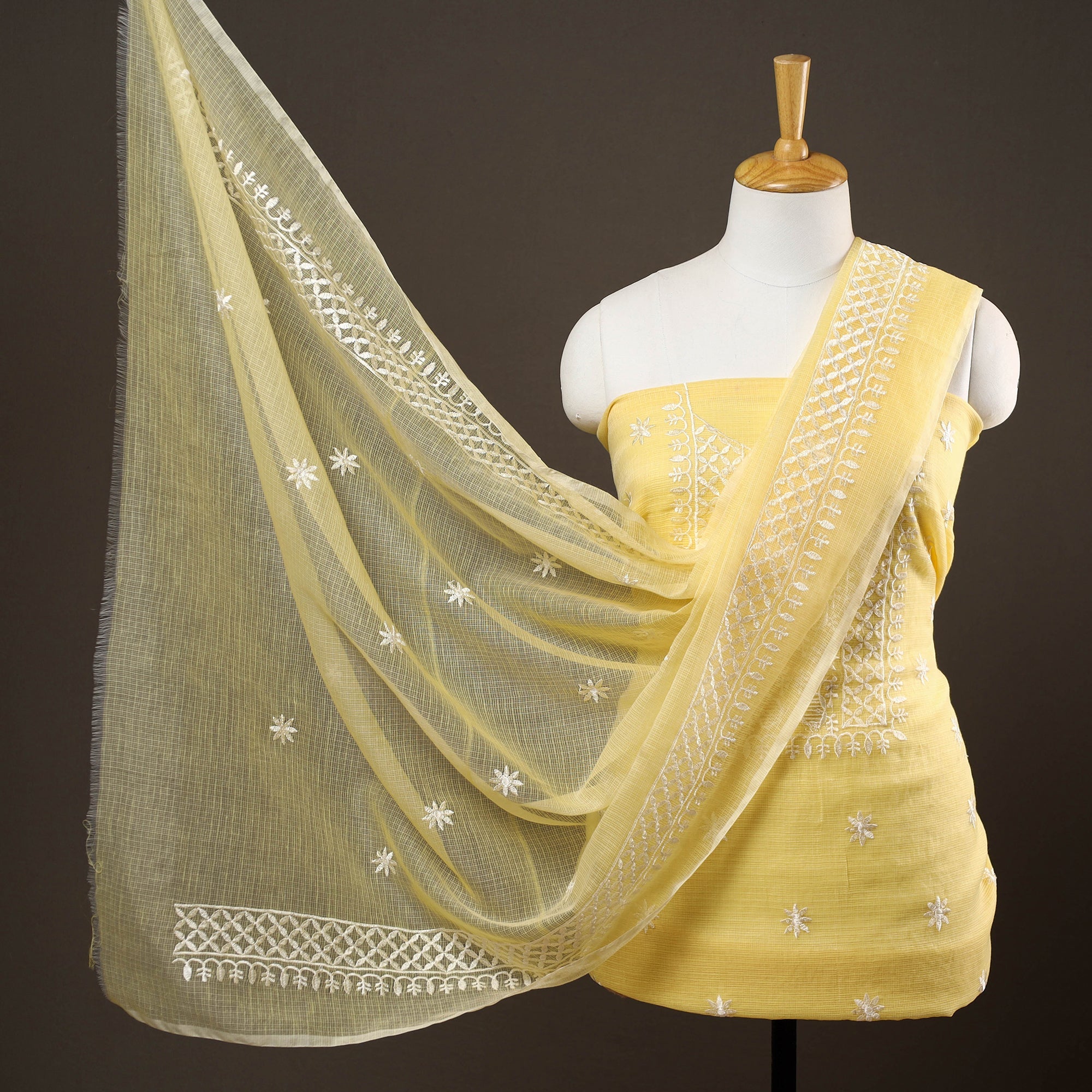 ITOKRI CRAFTS INITIATIVE 3pc Cotton Embroidered Kota Doria Dress Material 04
