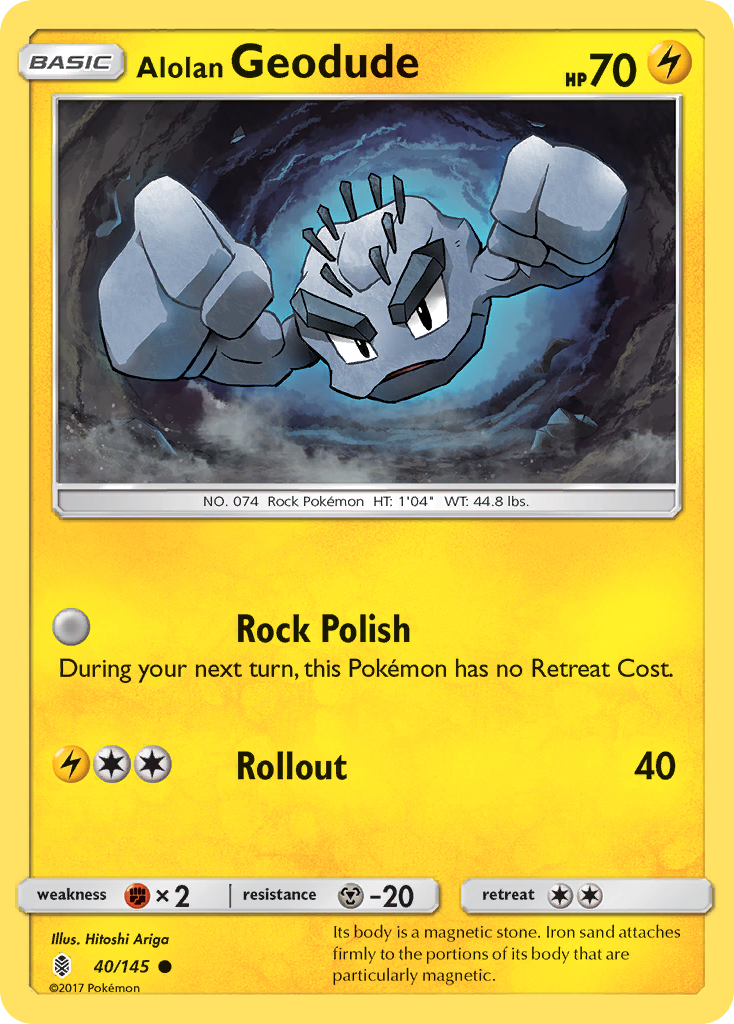 Common sm2-40 non-holo – Pokémon Alolan Geodude - 40/145 - Common [sm2-40] [Non-Holo] - Alolan Geodude - 40/145 - Common