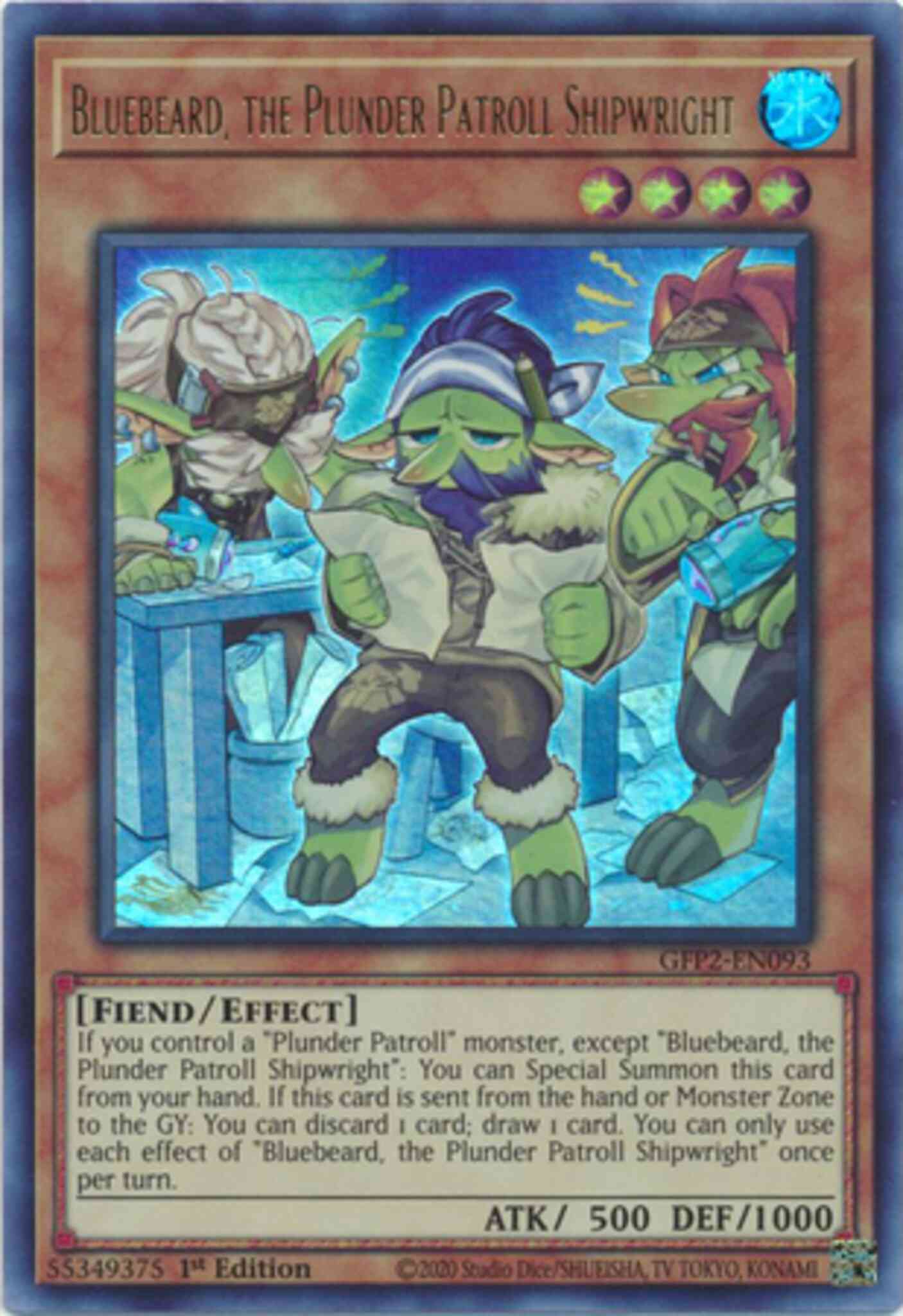 Bluebeard the plunder – Yu-Gi-Oh! Bluebeard, the Plunder Patroll Shipwright - GFP2-EN093 - Ultra Rare - 1st Edition