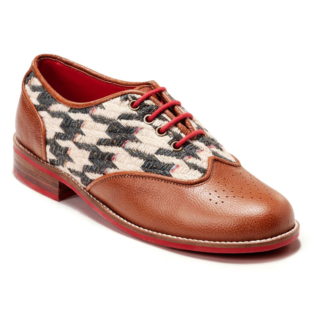 Banjaaran India Tan Houndstooth Brogue for Women (discontinued) - view 5
