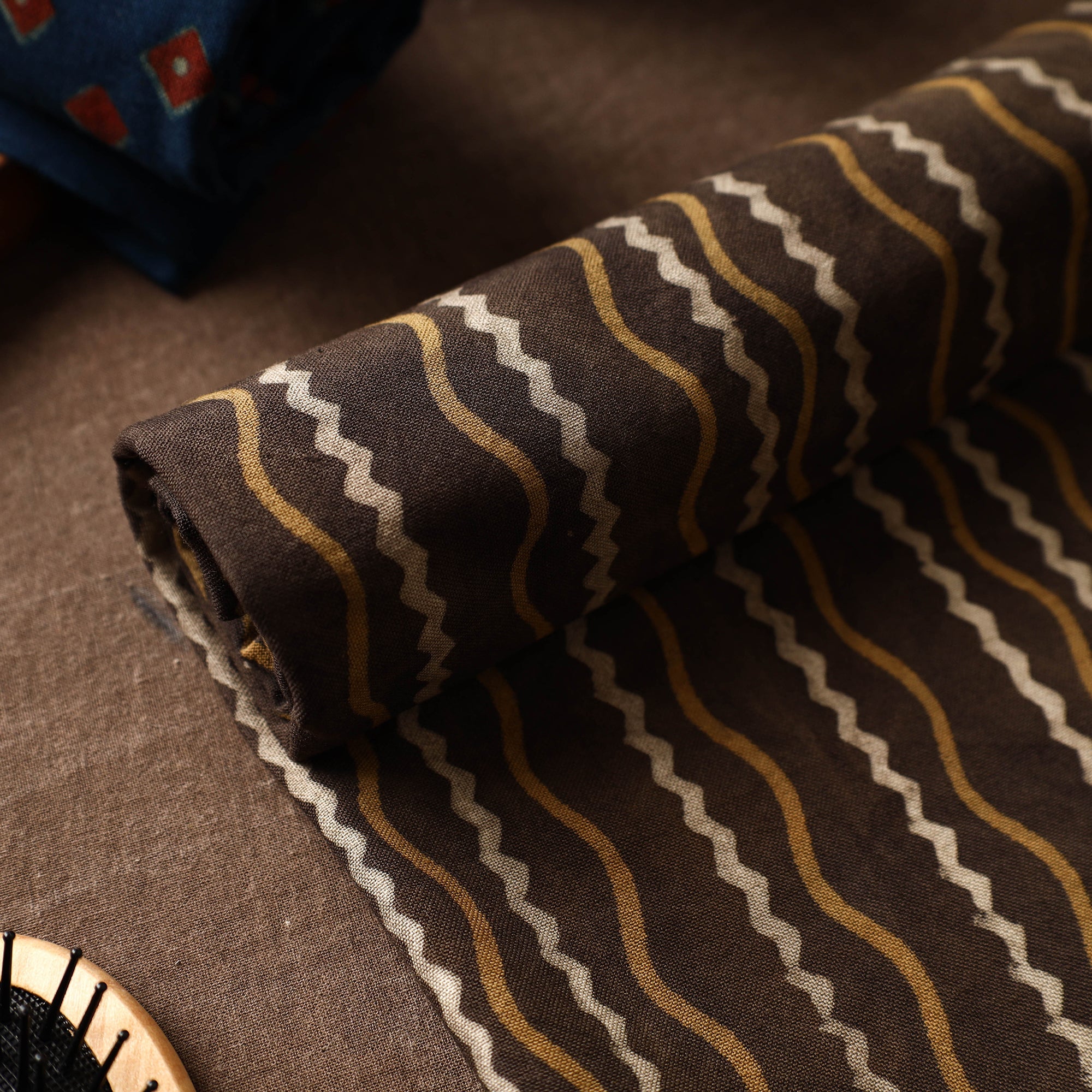 ITOKRI CRAFTS INITIATIVE Brown - Akola Block Printed Pure Handloom Cotton Towel - view 3