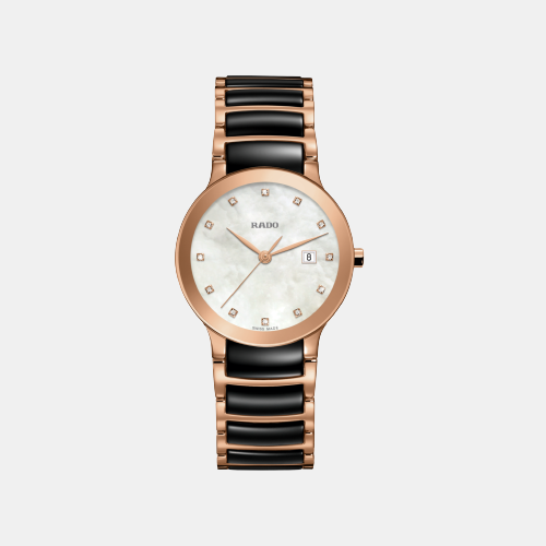 Rado Centrix Women Quartz Mother Of Pearl Dial Analog Stainless Steel Watch R30555912
