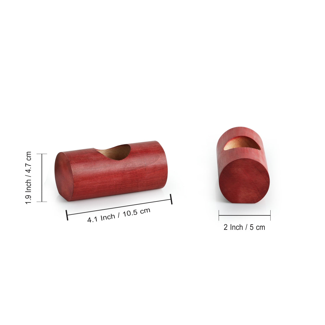 EXCLUSIVELANE 'Jugnu Drum' Wooden Tea Light Holder (Set of 2) - view 5