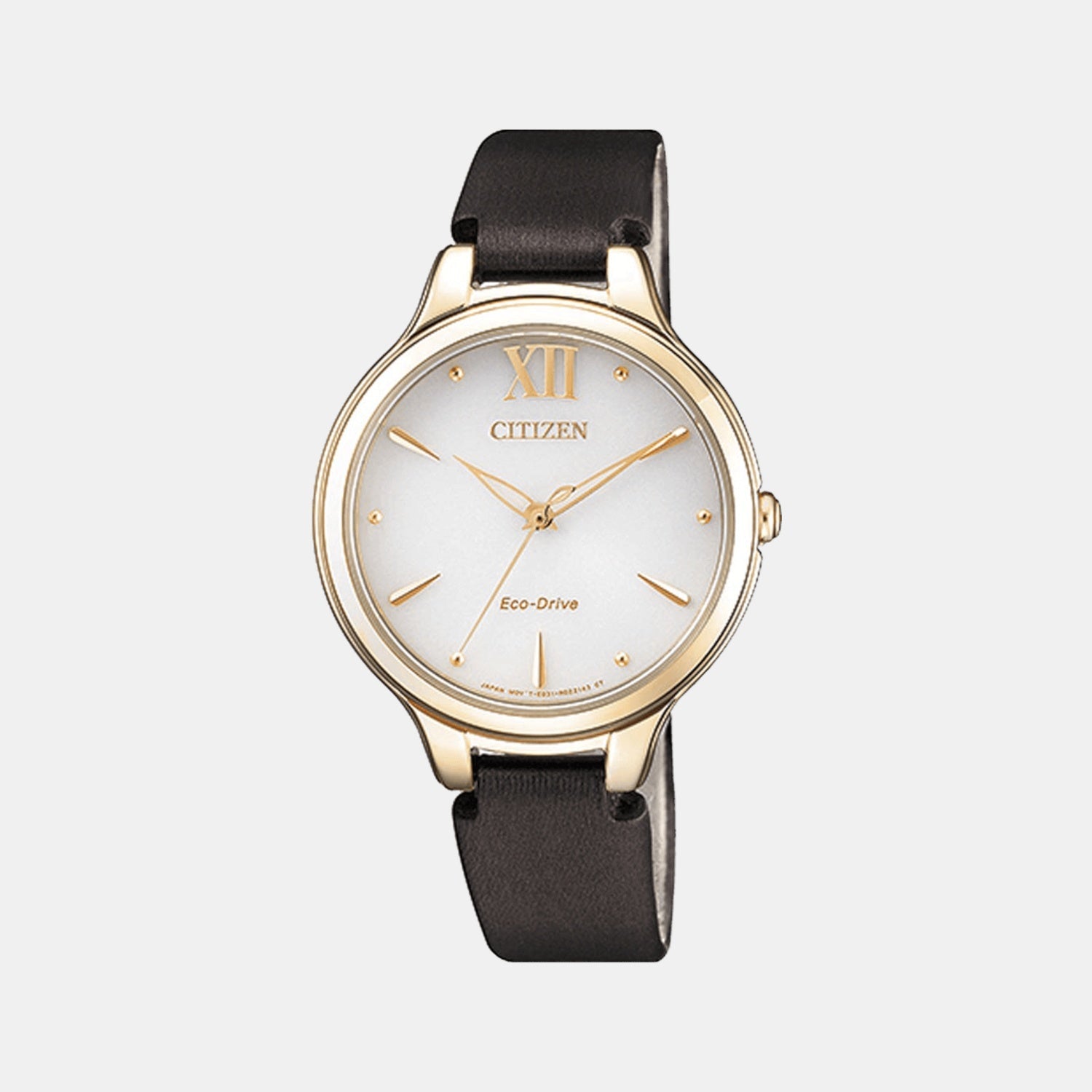 Citizen L Women Eco-Drive White Dial Analog Leather Watch EM0553-18A