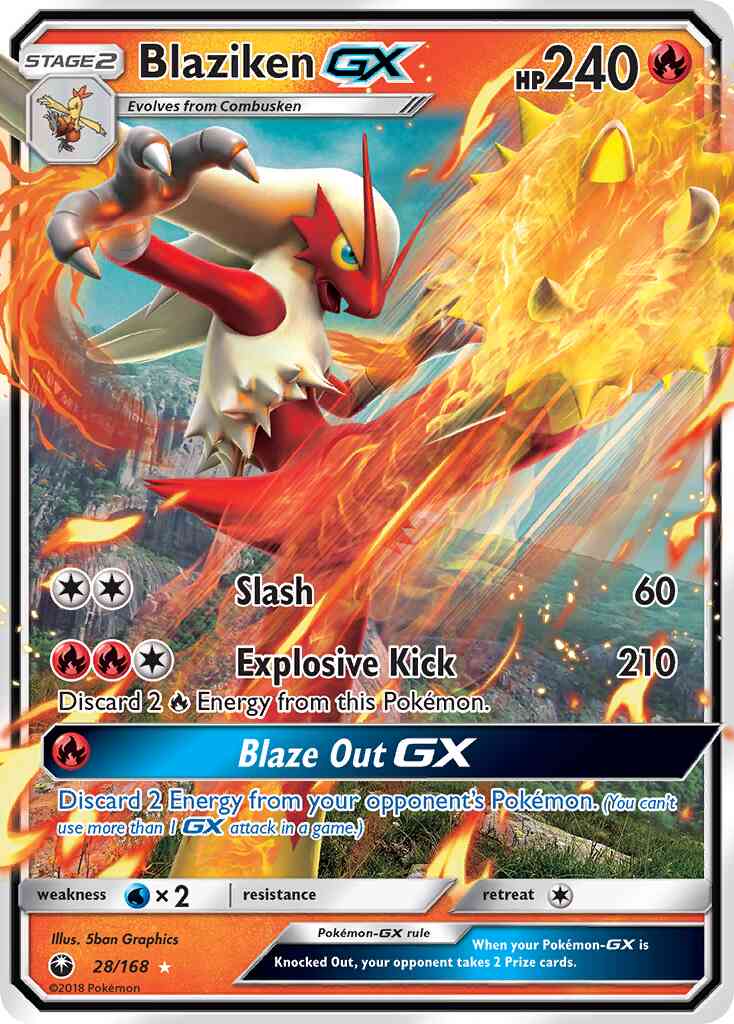 Pokémon Blaziken-GX - 28/168 - Rare Holo GX [sm7-28] [Ultra]