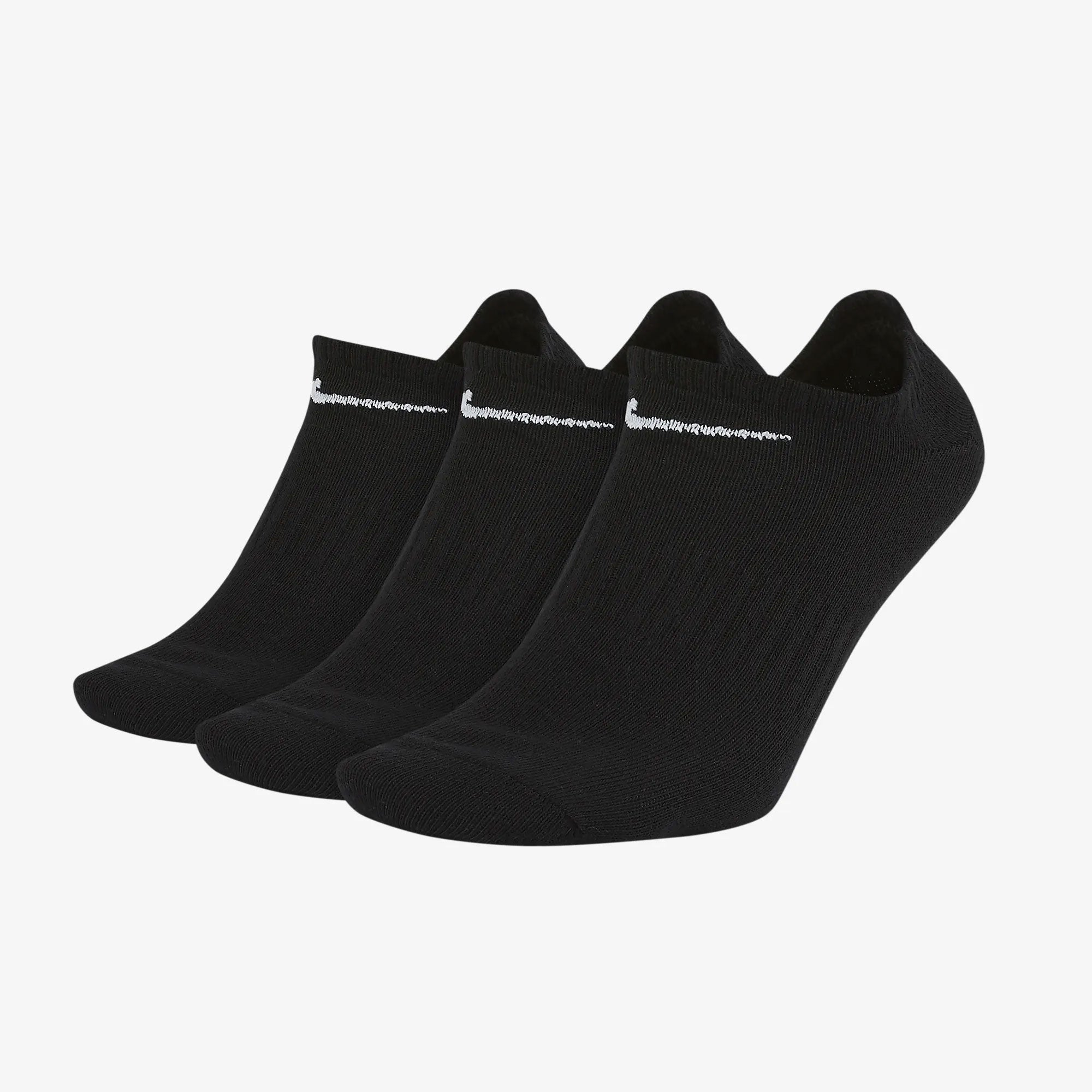 Nike | Everyday Lightweight No-show (3 Pairs) { Black/white