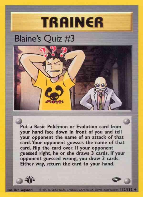 1st edition gym2-112 – Pokémon Blaine's Quiz #3 - 112/132 - Uncommon - 1st Edition [gym2-112] [Non-Holo]