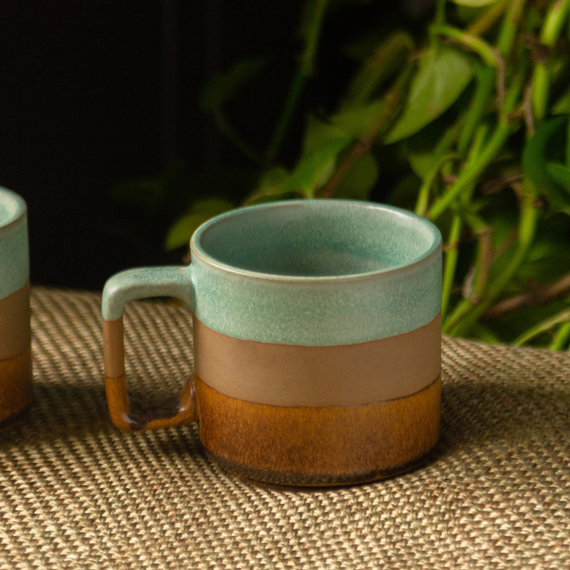 Tea coffee mug – EXCLUSIVELANE 'Mint Chocolate' Hand Glazed Studio Pottery Tea & Coffee Mug In Ceramic (362 ML, Microwave Safe)