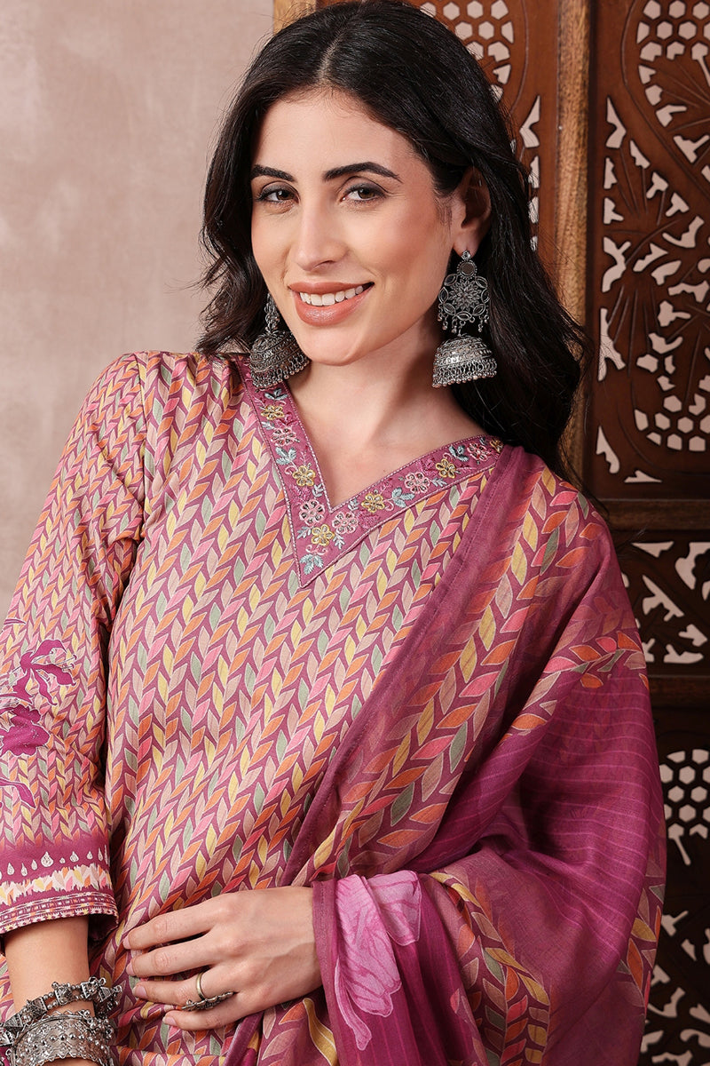 Ahika Multi Color Rayon Blend Floral Printed Straight Trouser Bottom Suit Set PKSKD2544PPL