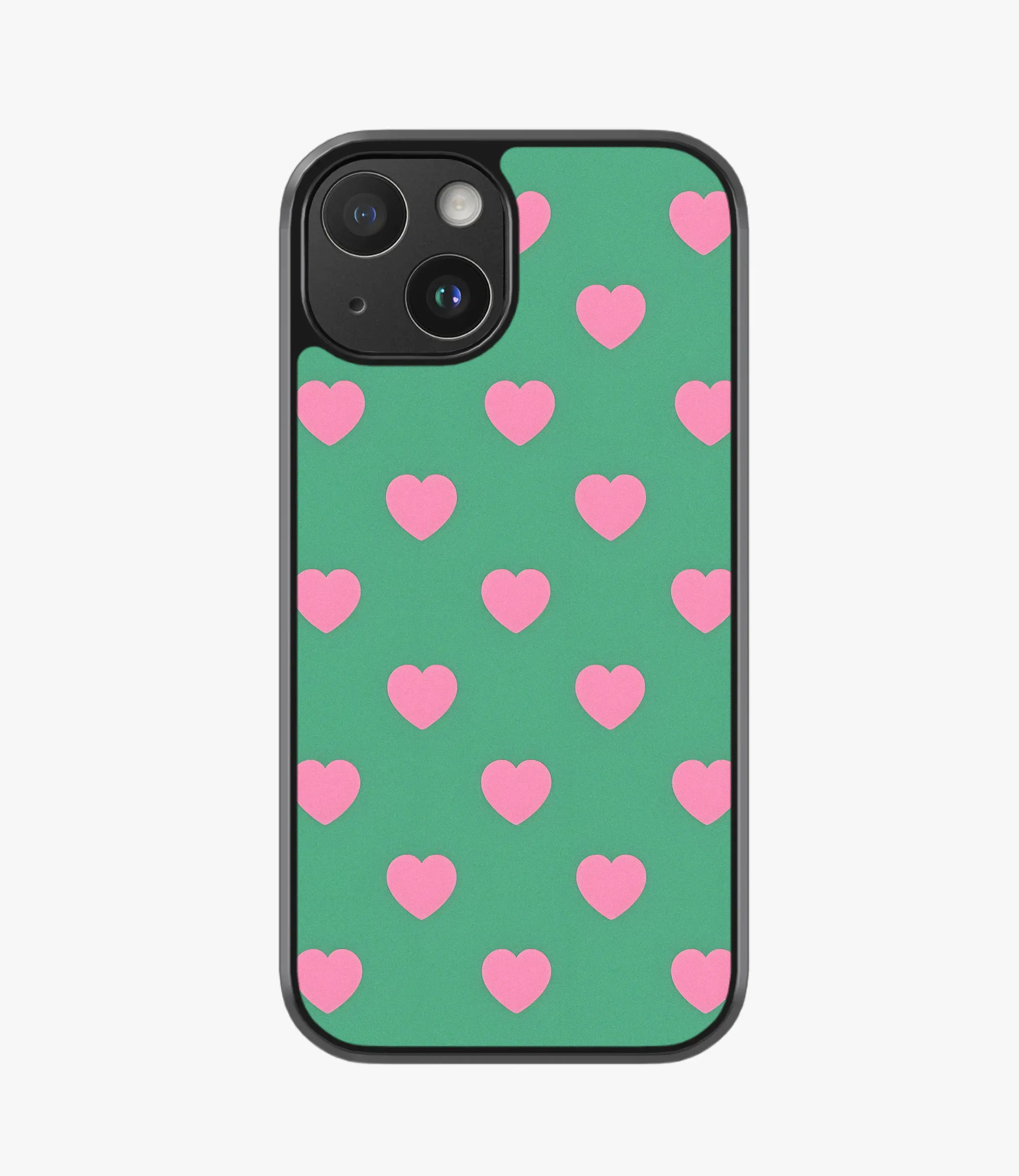 The Case Company Forest Green Hearts Hybrid Matte Case
