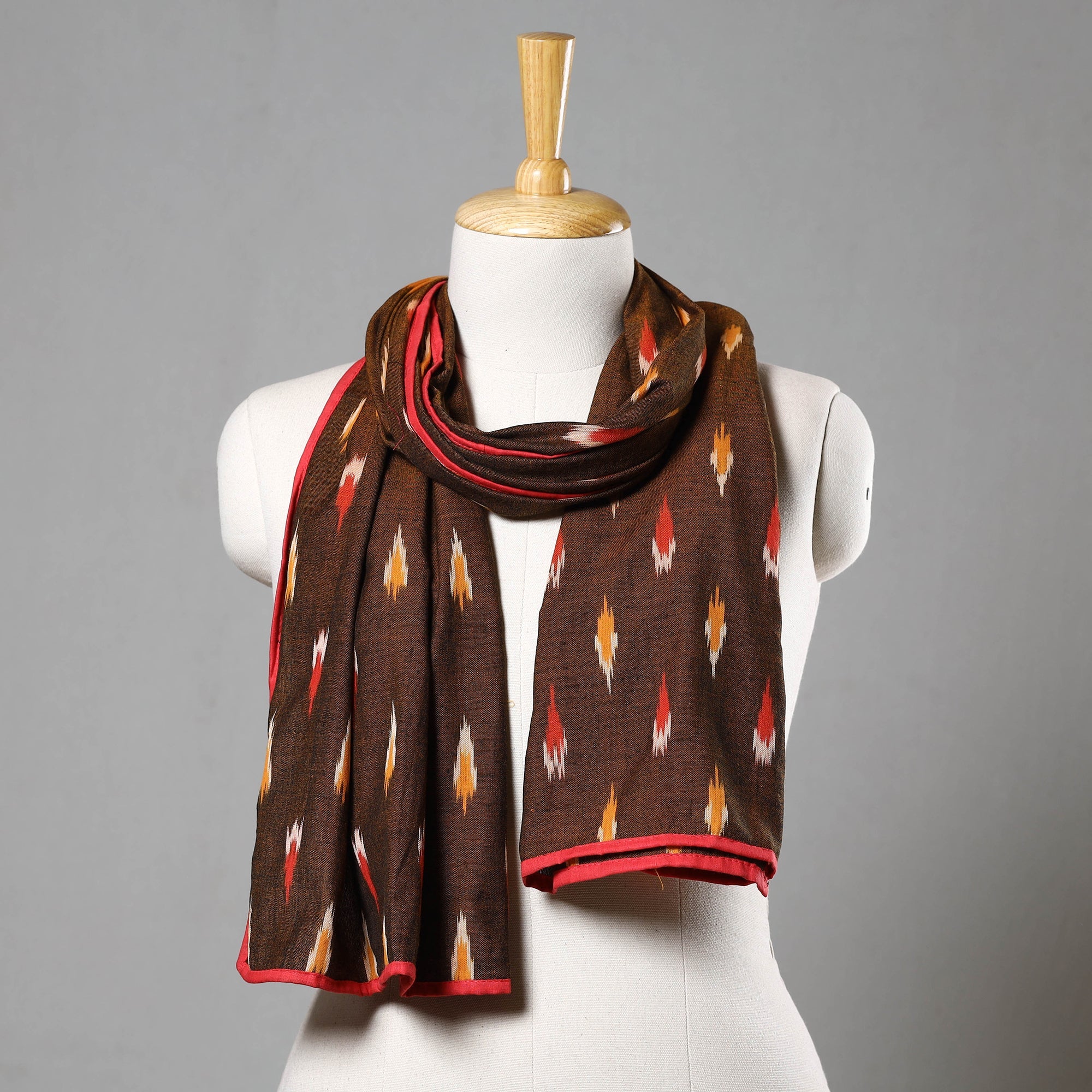HAVELI CHRONICLES Brown - Cotton Pochampally Ikat Stole 19