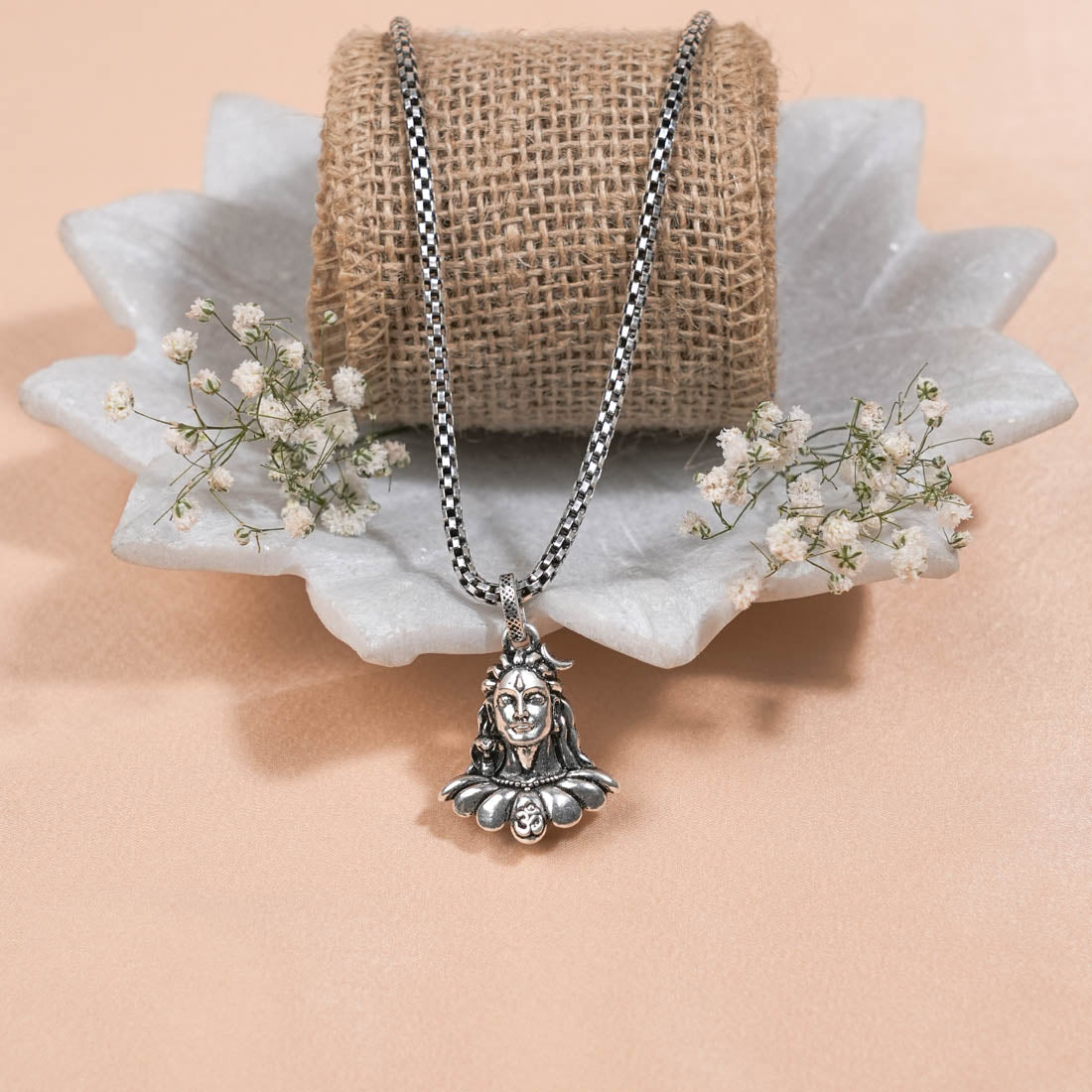 Prinjal Jewellers Adiyogi Pendant with Chain Silver 92.5 - view 2