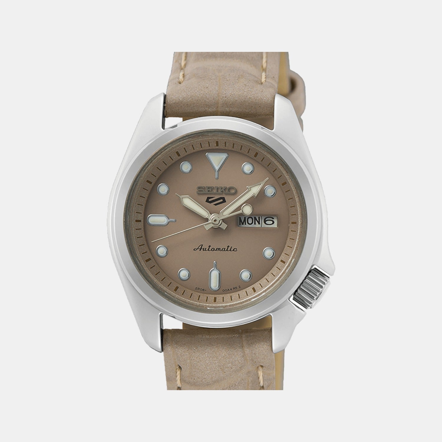 Seiko 5 Sports Women Automatic Brown Dial Analog Leather Watch SRE005K1