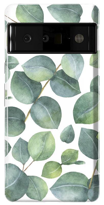 Casetry Leaf Me Alone | Green Floral Print Google Pixel Case - view 2