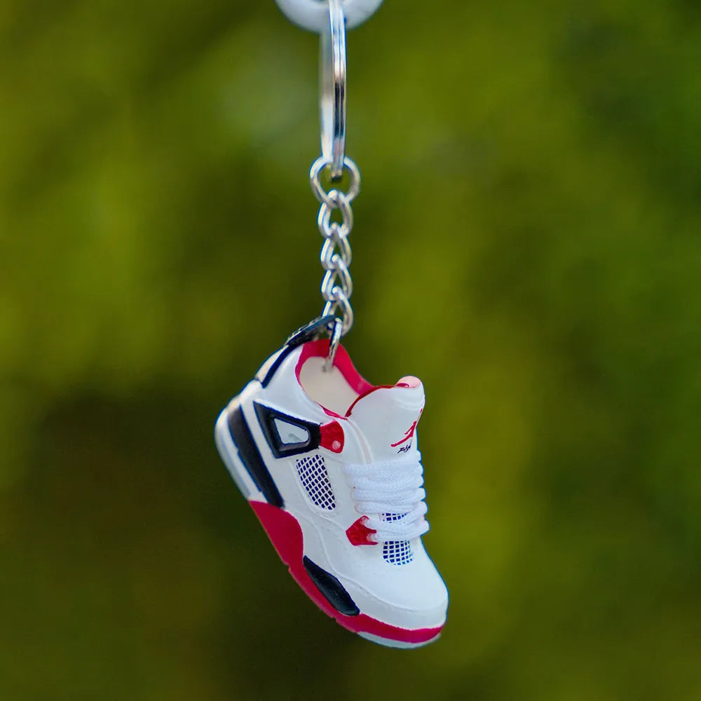 Kicks Machine 3D Sneaker Keychain AJ4 Fire Red