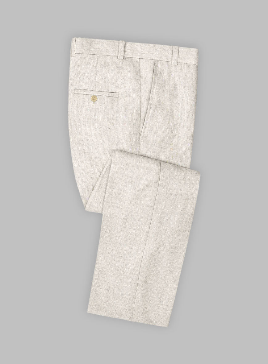 StudioSuits Solbiati Beige Herringbone Linen Suit - view 5