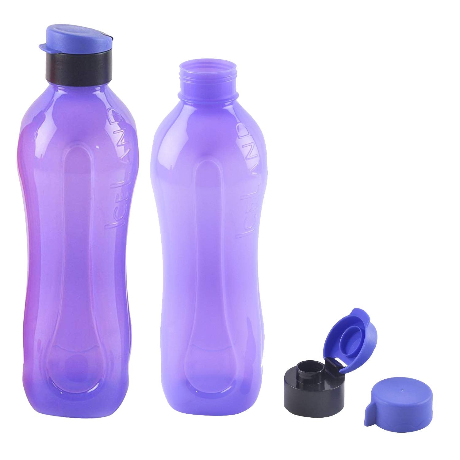 Kuber Industries Plastic 2 Pieces Fridge Water Bottle Set with Flip Cap- 1000 ML (Blue) -CTLTC12409, Standard