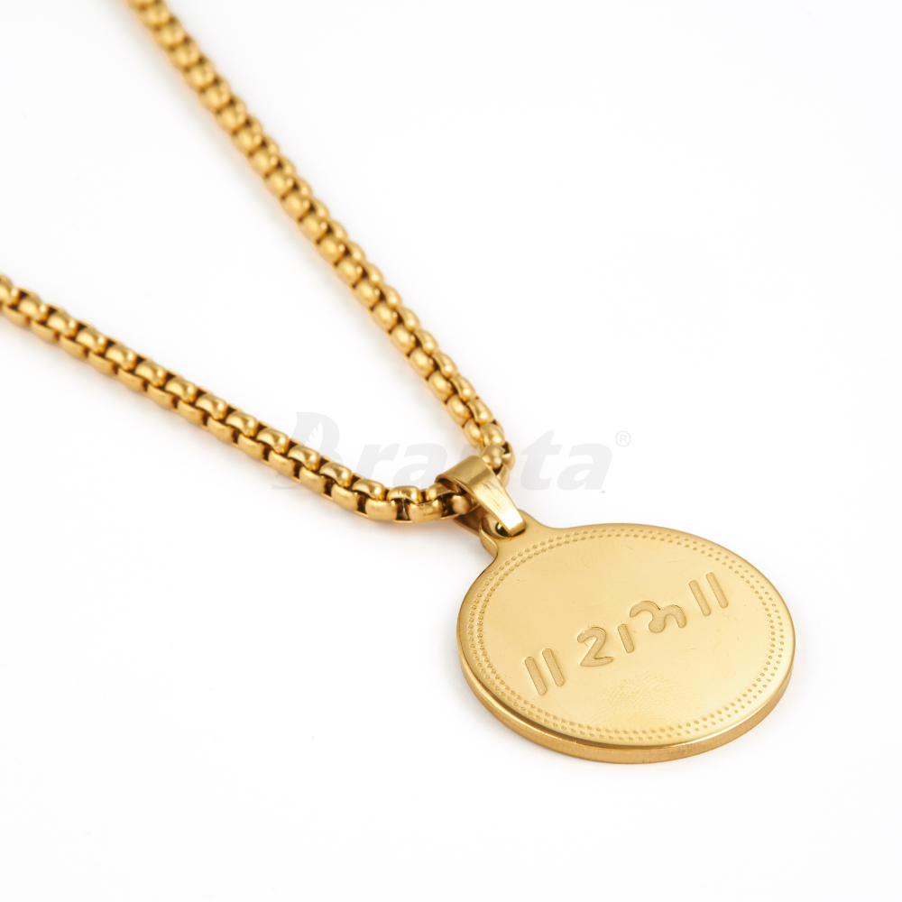 Branta Ram Pendant Gold Stainless Steel Necklace Chain For Men (24 Inch)