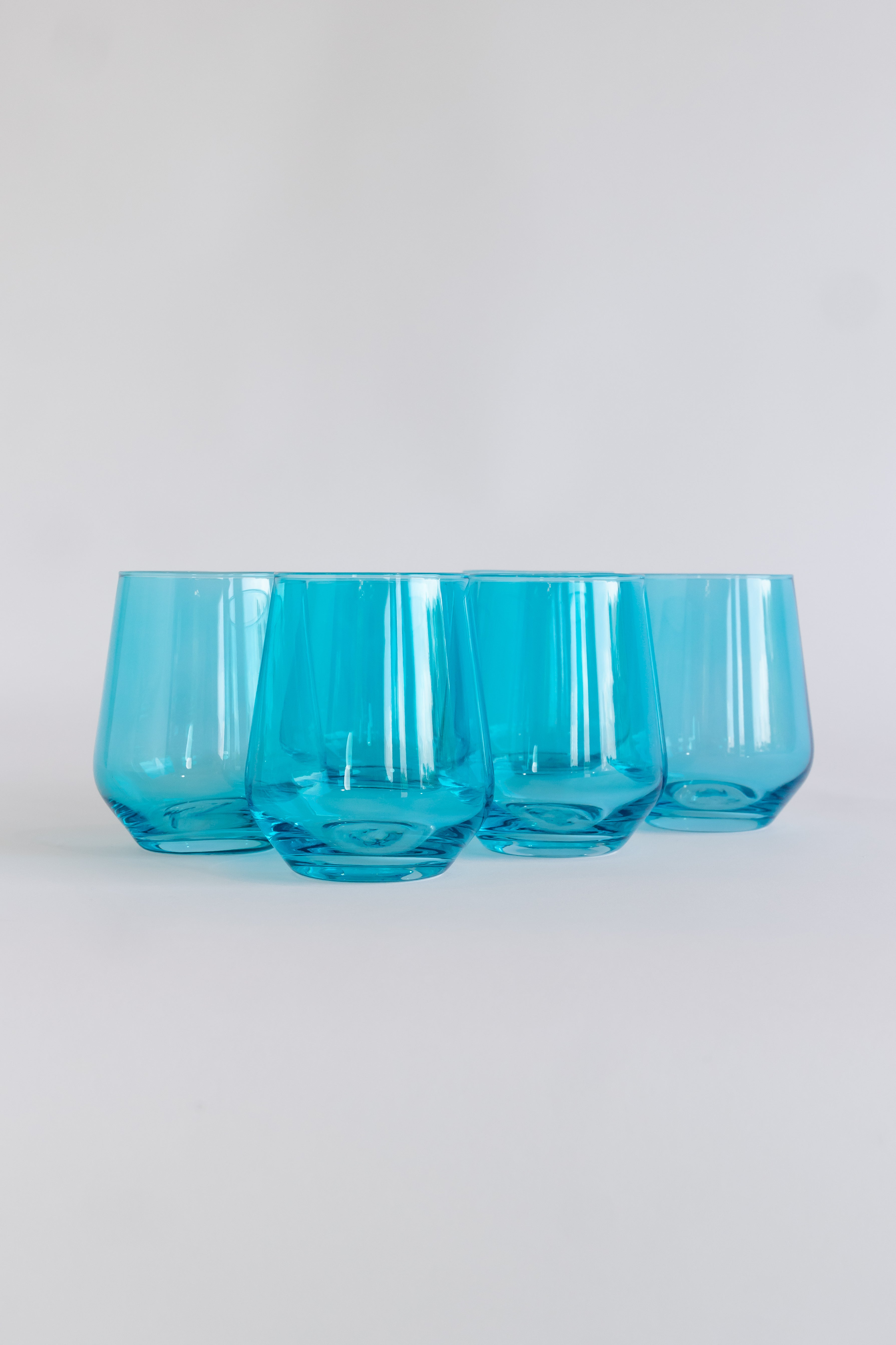 Estelle Colored Glass Estelle Colored Wine Stemless - Set of 6 {Ocean Blue}
