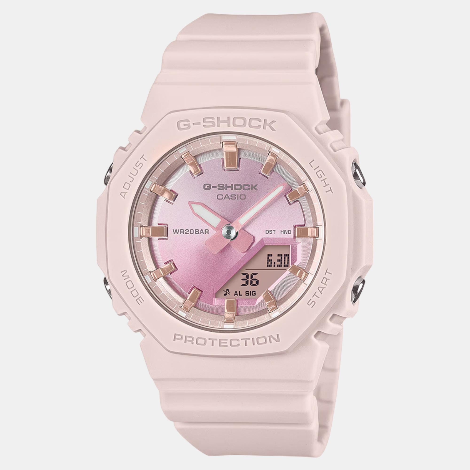 Casio G-Shock Women Quartz Pink Dial Analog-Digital Resin Watch G1559