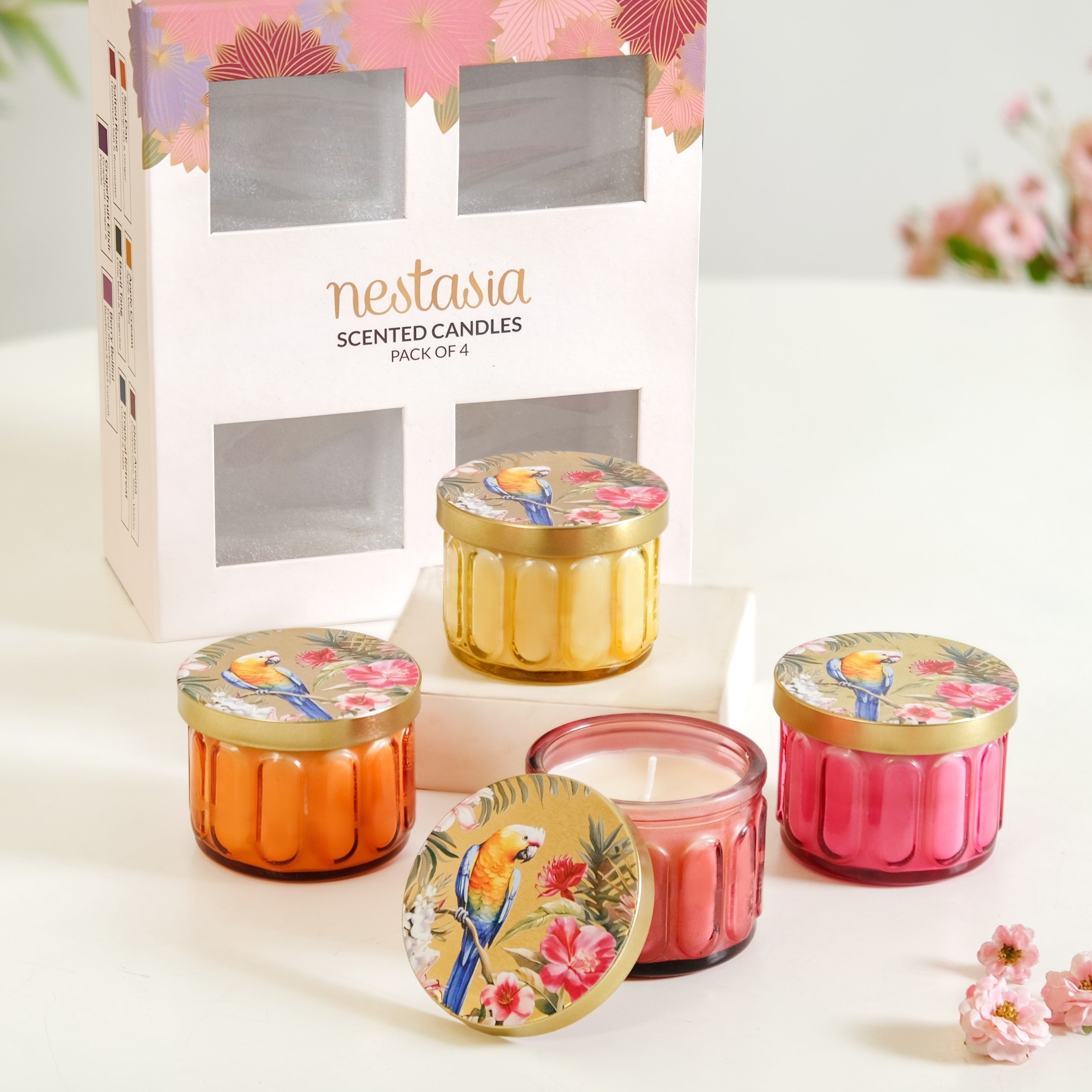 Nestasia Garden Of Serenity Scented Candle Set Of 4