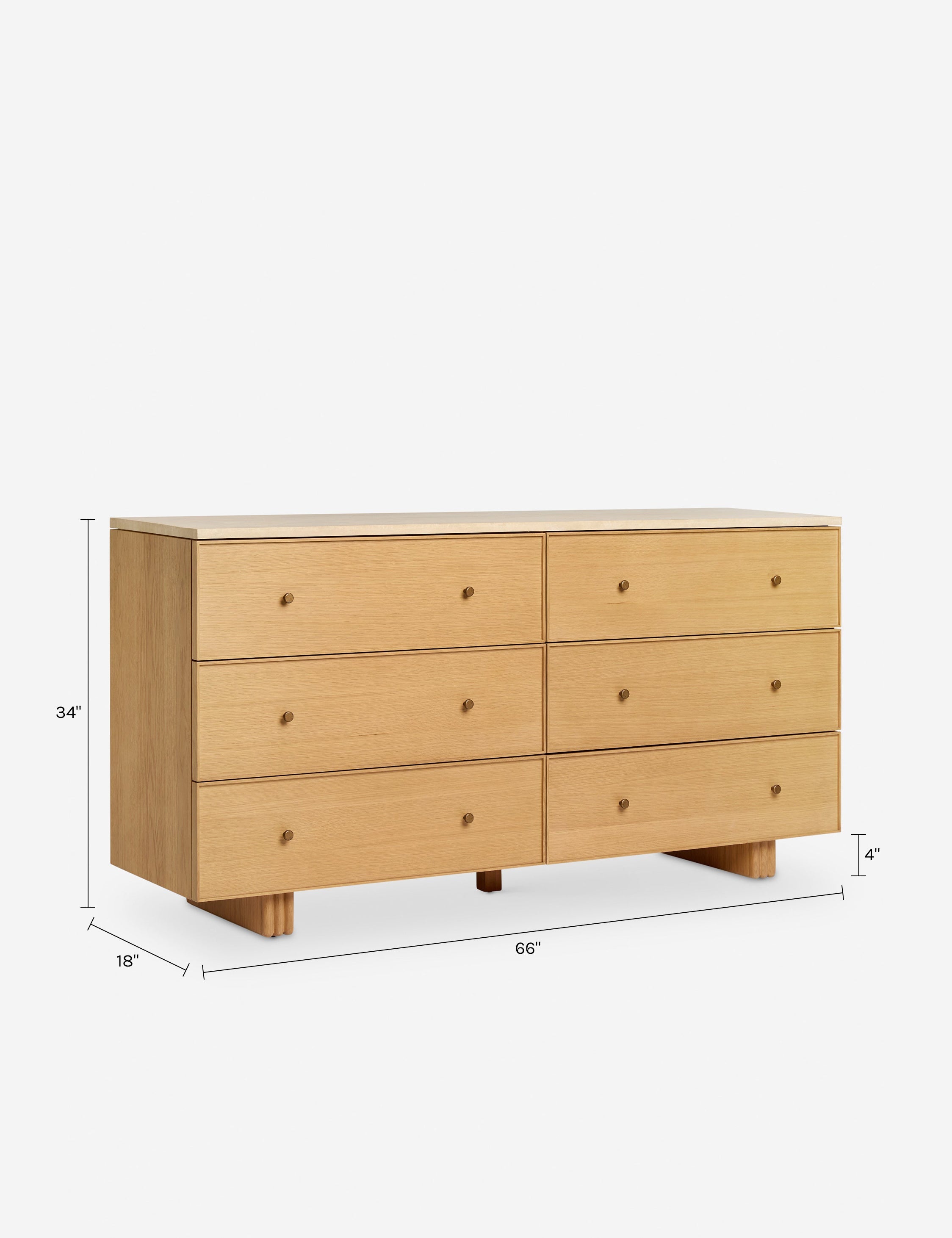 Lulu and Georgia Keshan 6-Drawer Dresser – Natural and Travertine - view 10