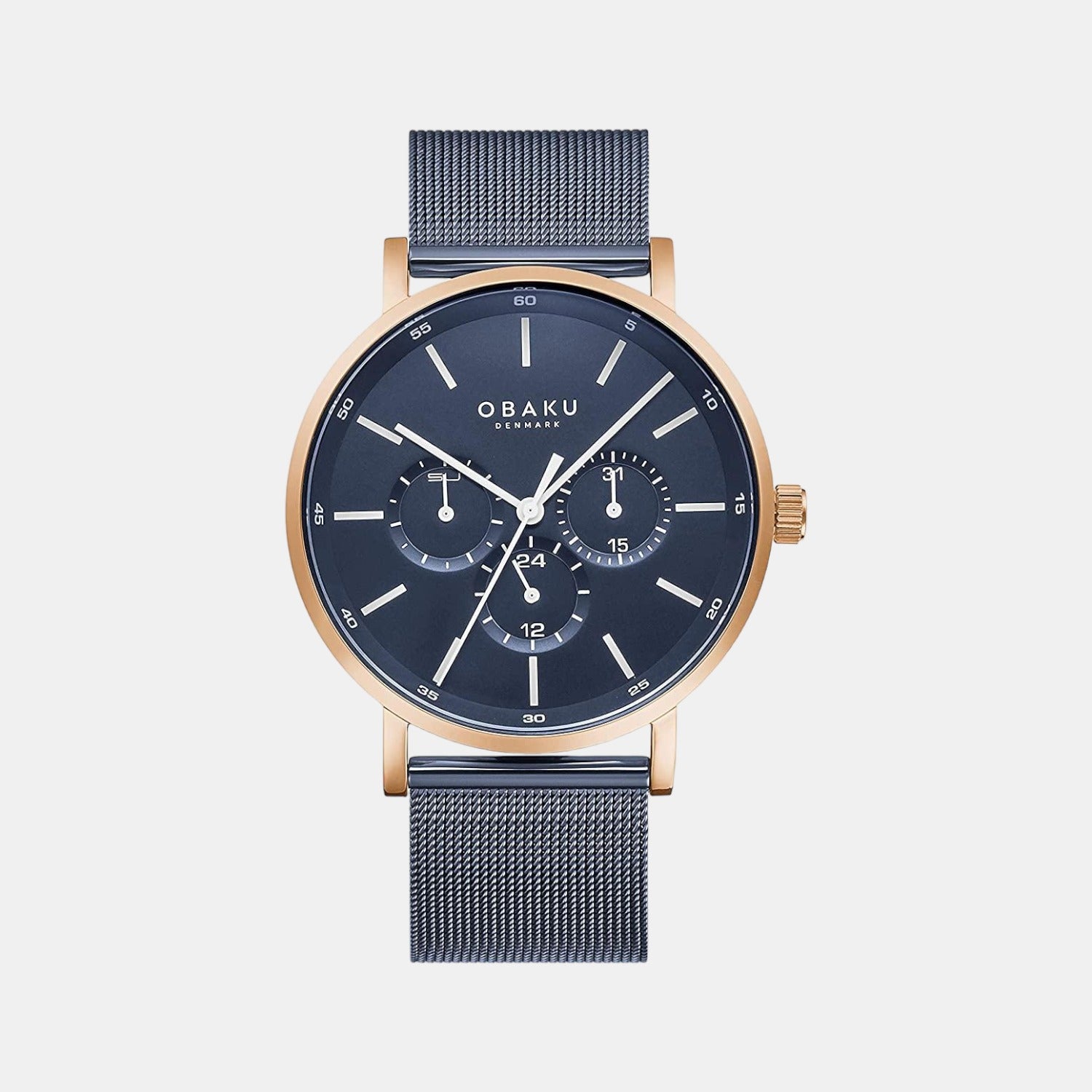 Obaku Ege Ocean Men Quartz Blue Dial Analog Stainless Steel Watch V246GMVLML