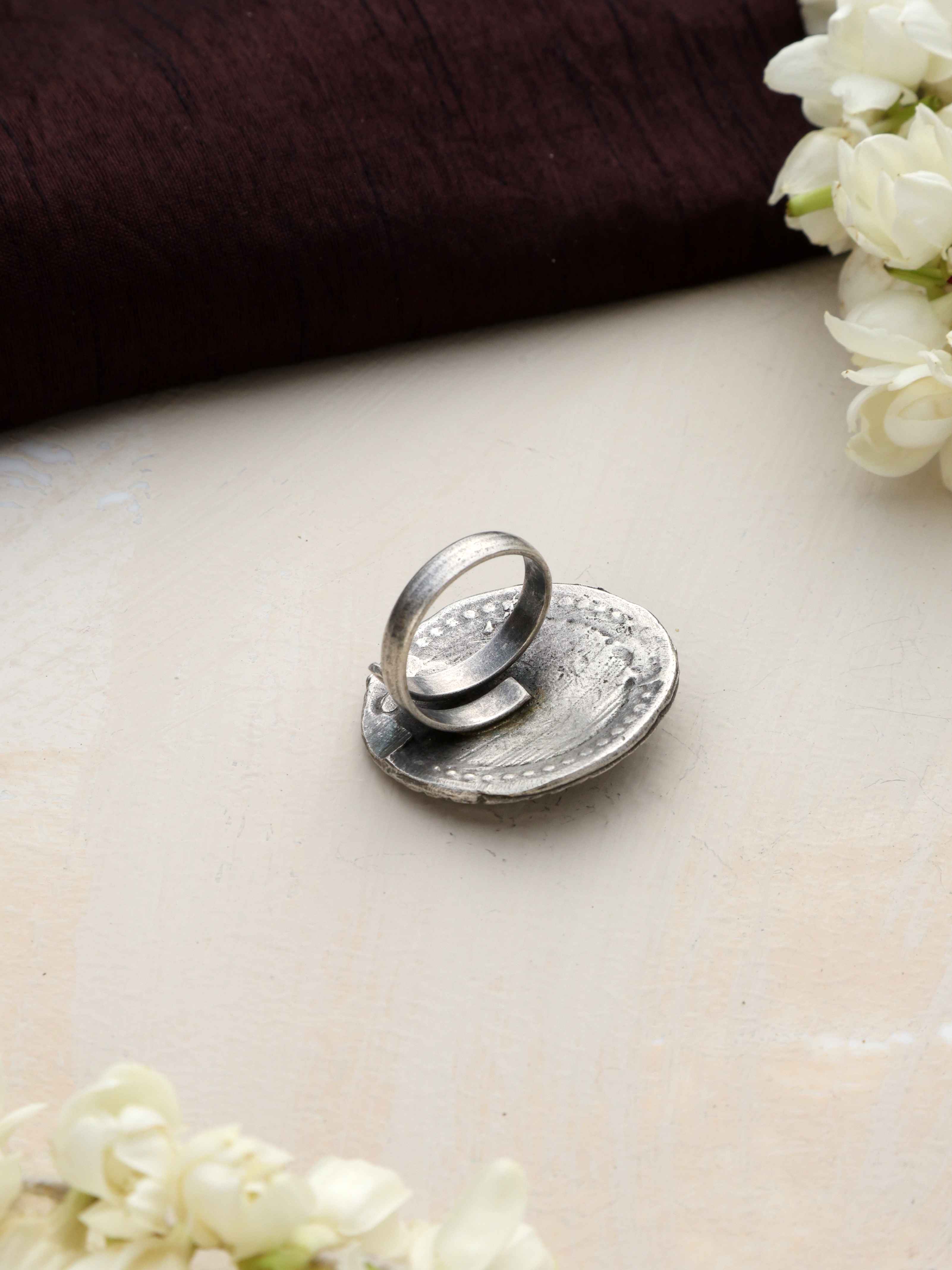 trueBrowns Silver Tone Circular Ring - view 5