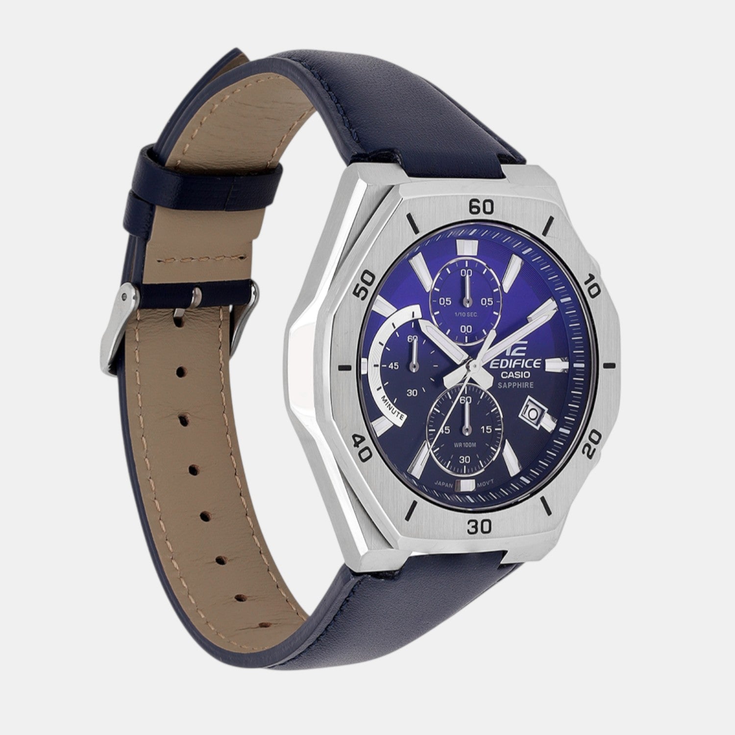Casio Edifice Men Quartz Black Dial Analog Leather Watch ED646 - view 3