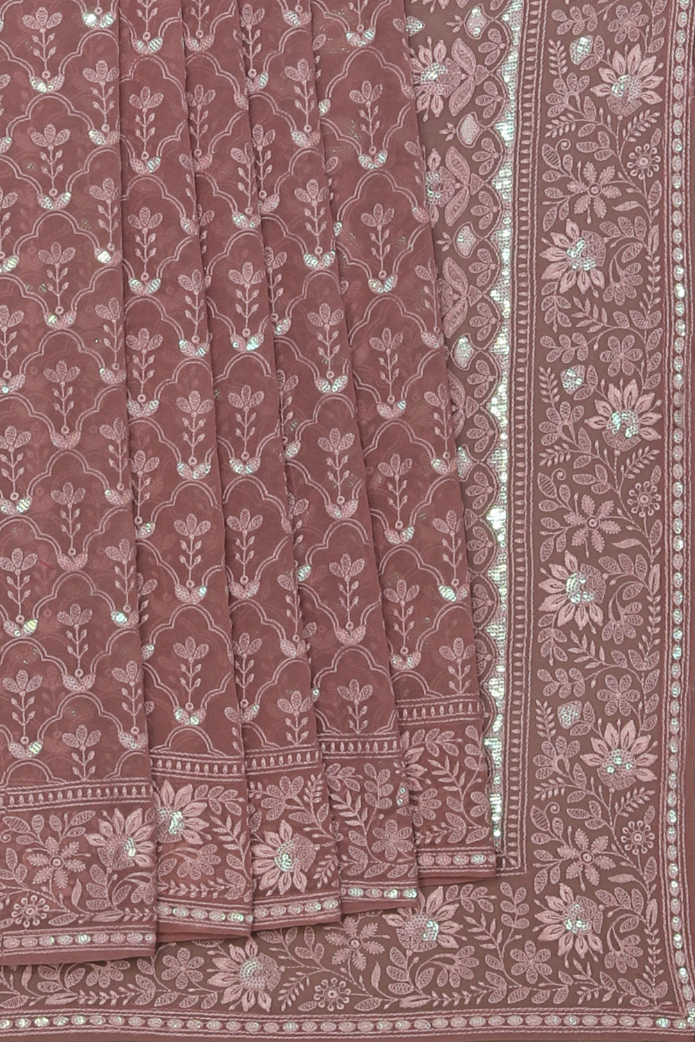 Kalanjali Georgette Purple Saree – Women's