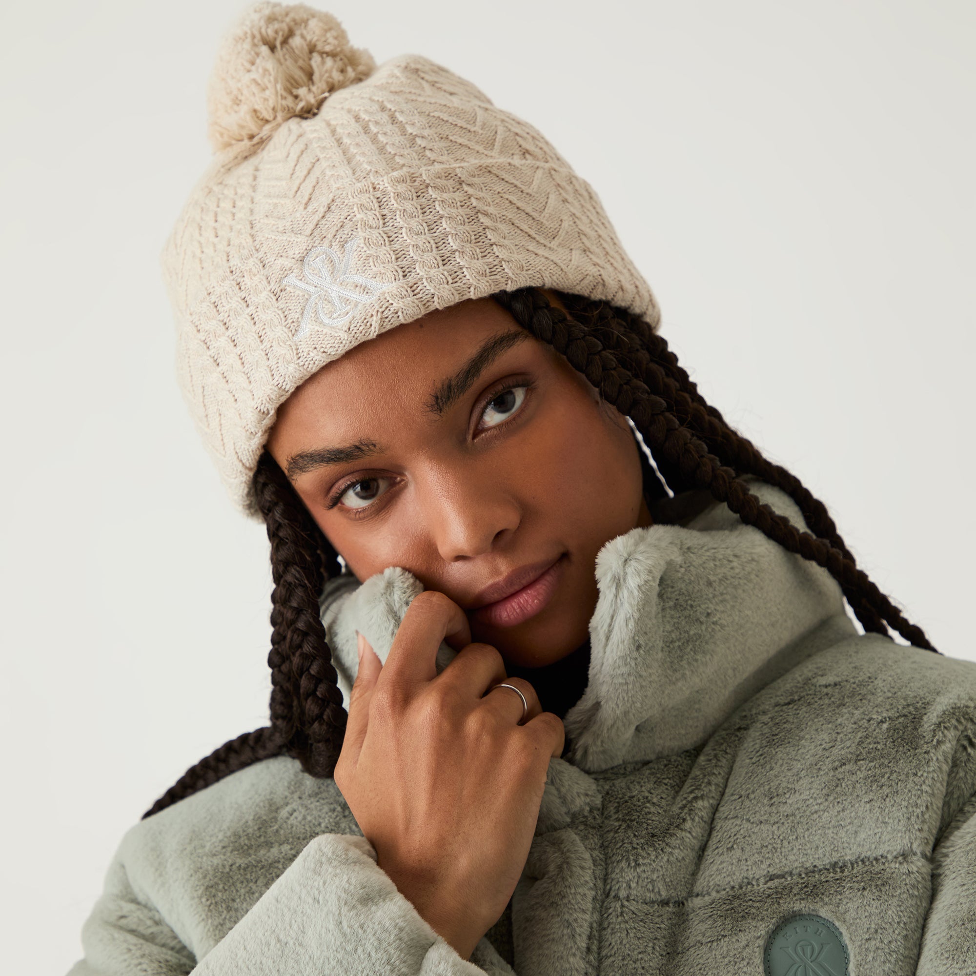 Kith Women Pom Pom Beanie - Sandy Heather - view 2
