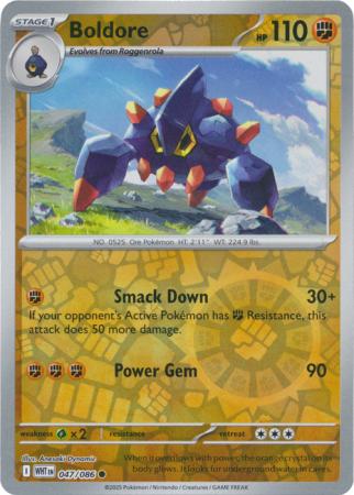 Common sv105w-047 reverse – Pokémon Boldore - 047/086 - Common [sv105w-047] [Reverse Holo]