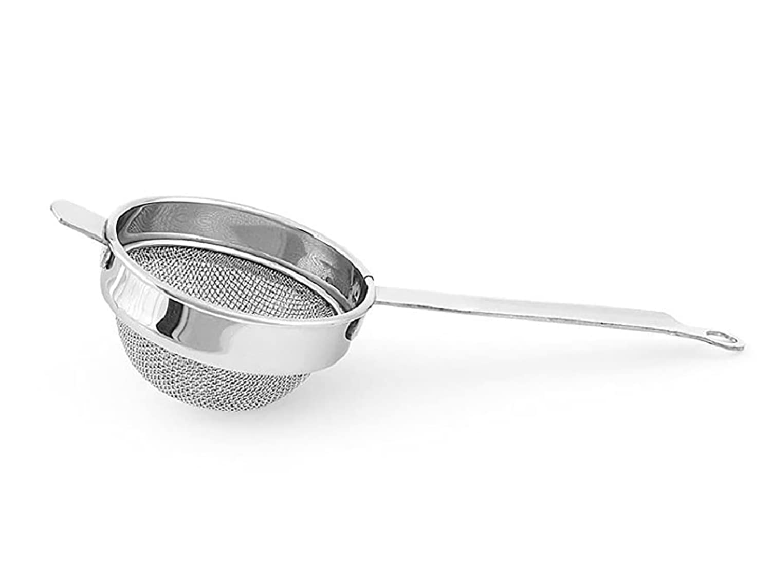 Kuber Industries Multiuses Double Mesh Stainless Steel Strainer, Sieve, Sifter, Colander, 8cm (Silver) - view 2