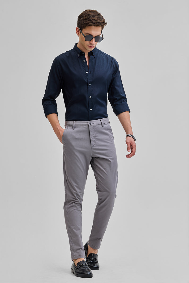 SNITCH Grey Slim Fit Trousers - view 3
