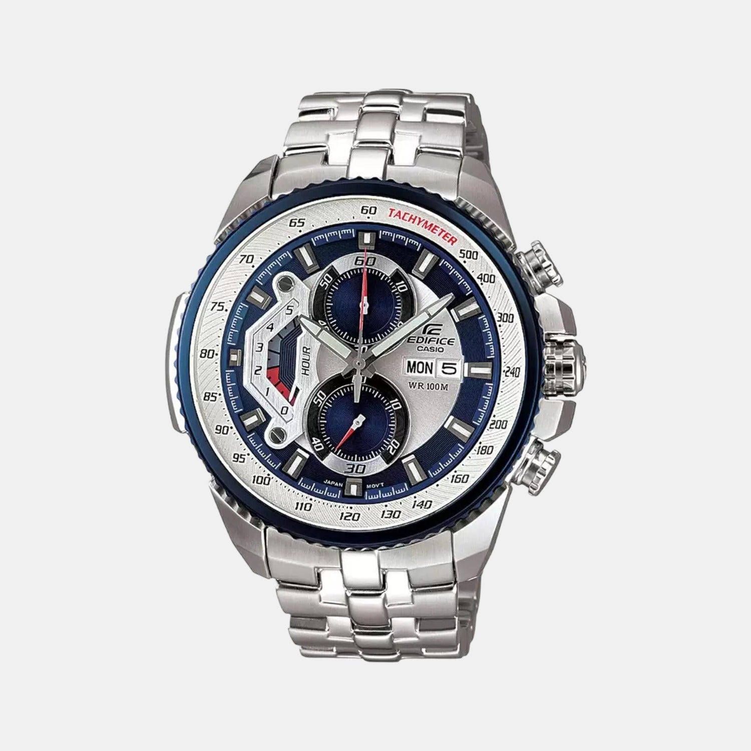 Casio Edifice Men Quartz Two Tone Dial Chronograph Stainless Steel Watch ED437