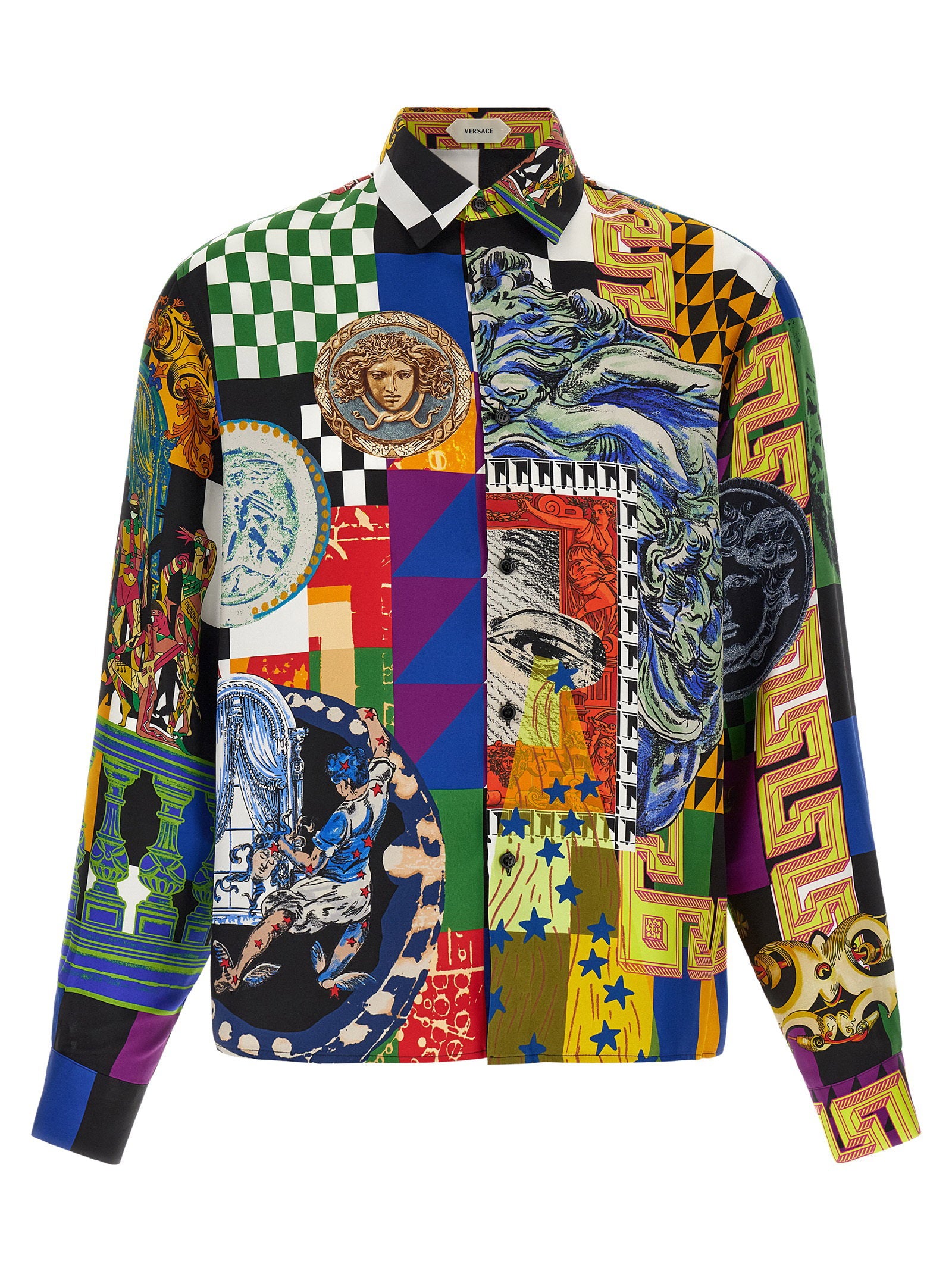 Versace Medusa Collage Shirt – 100% silk